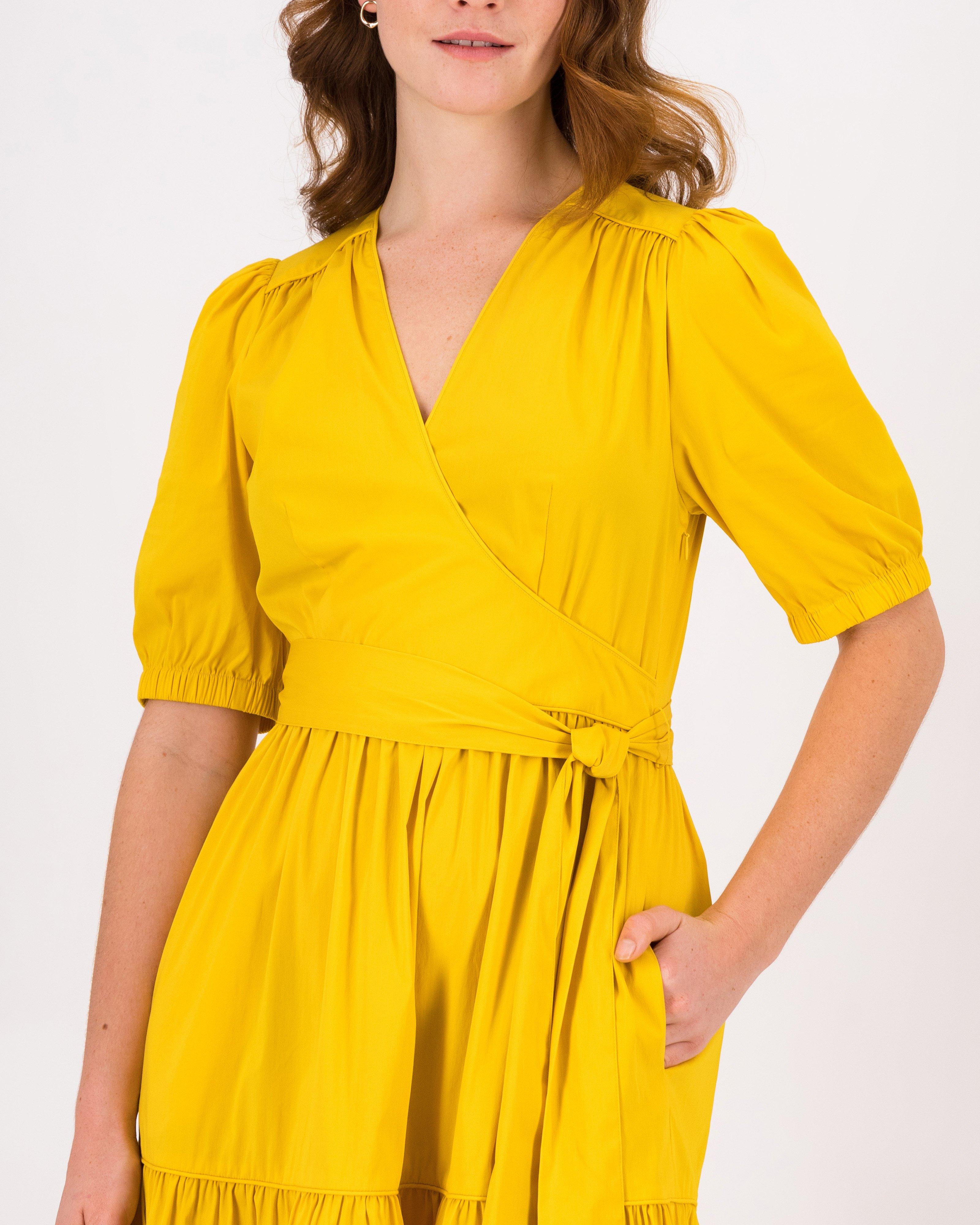 Tessa Wrap Dress -  Yellow