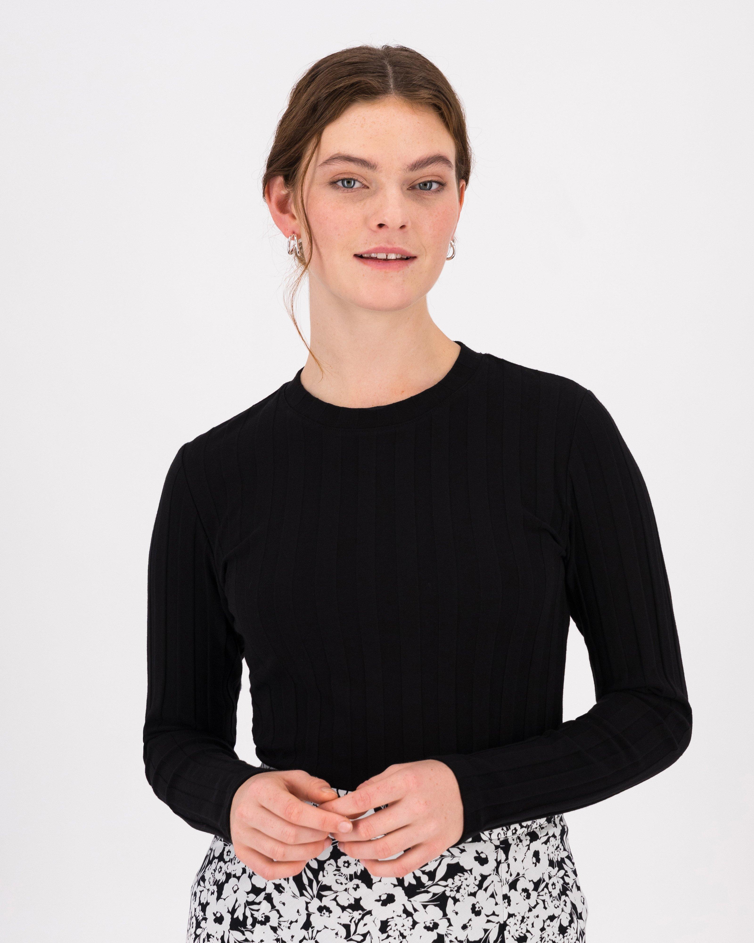 Remy Self Stripe Top -  Black