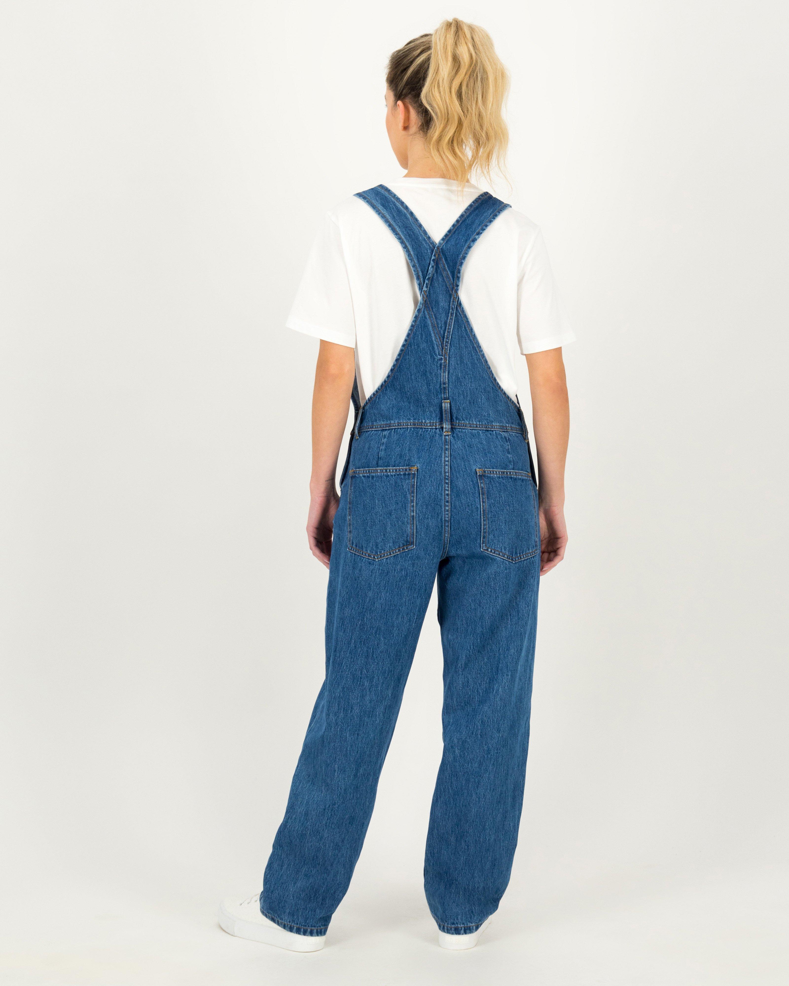 Women's Anais Denim Dungaree -  Mid Blue