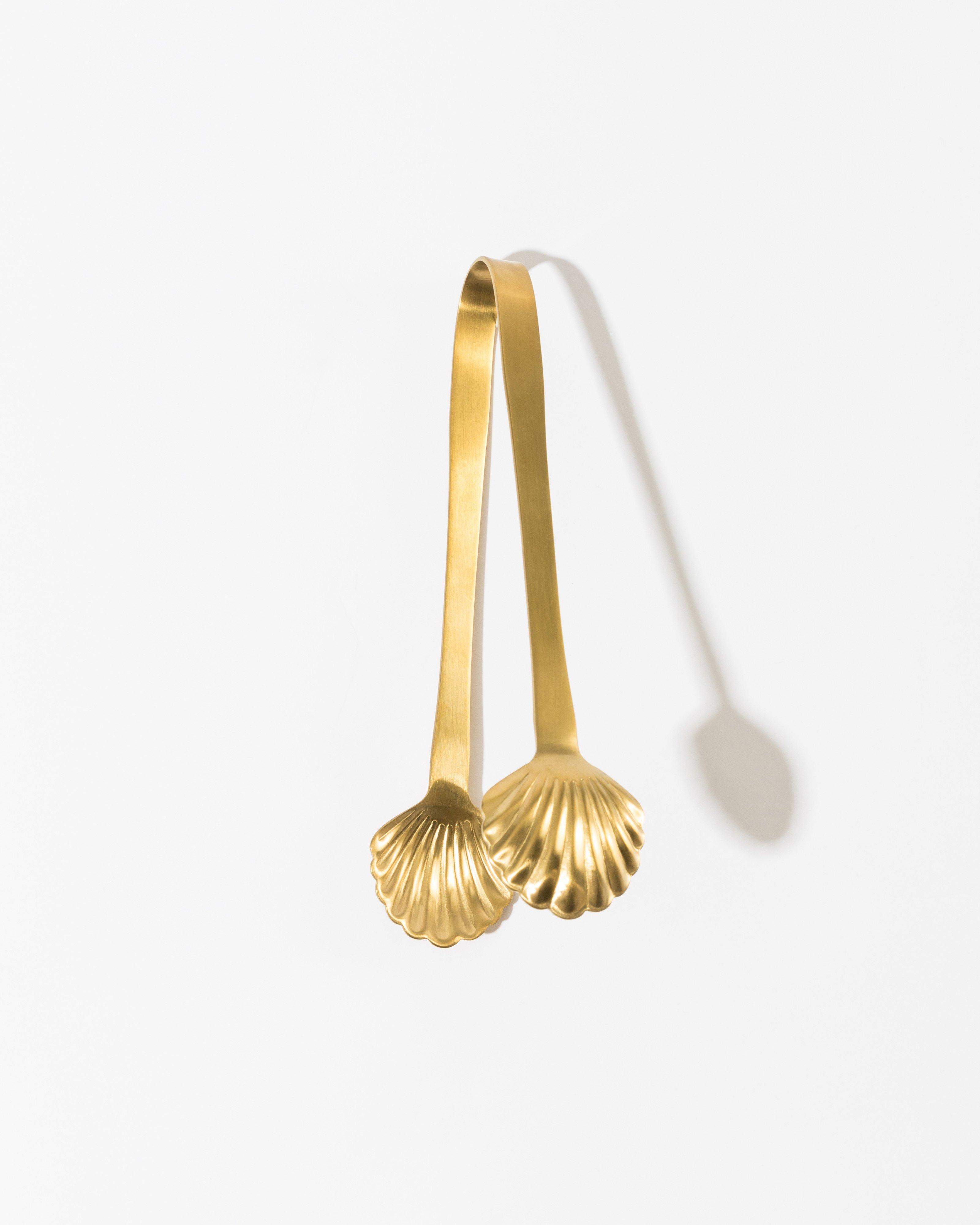 Shell Ice Tongs -  Gold
