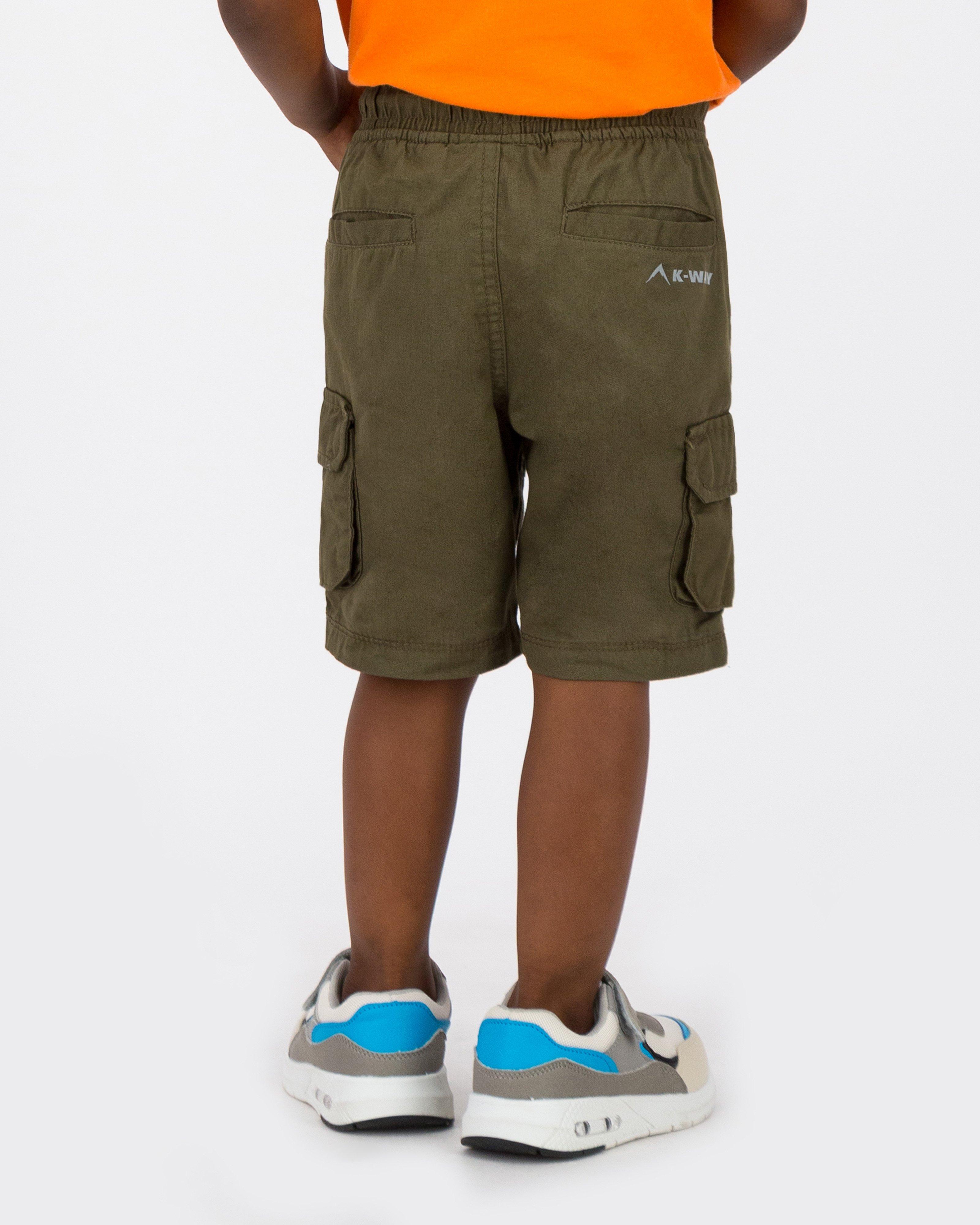 K-Way Kids Boys’ Tech Cargo Shorts -  Olive