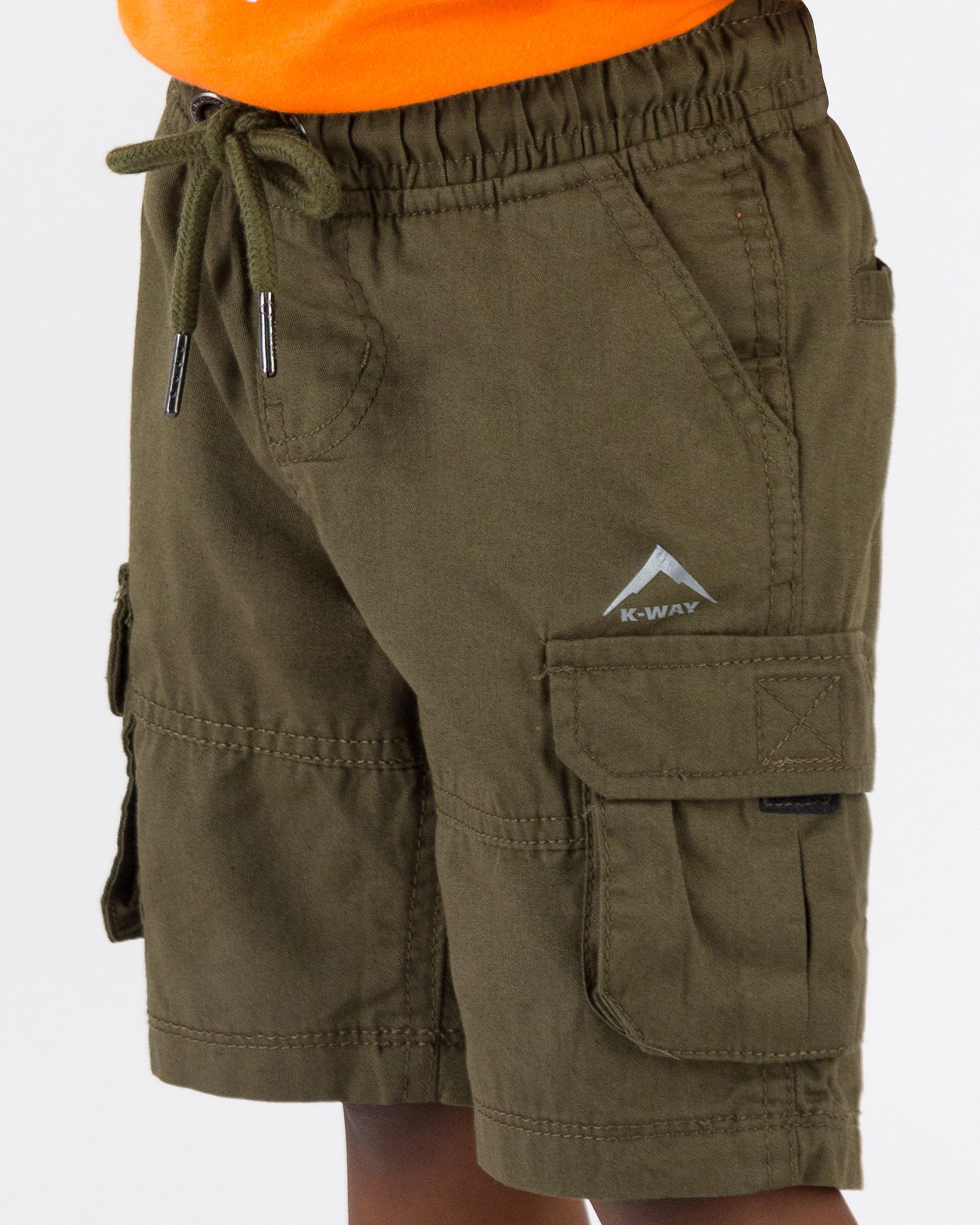 K-Way Kids Boys’ Tech Cargo Shorts -  Olive