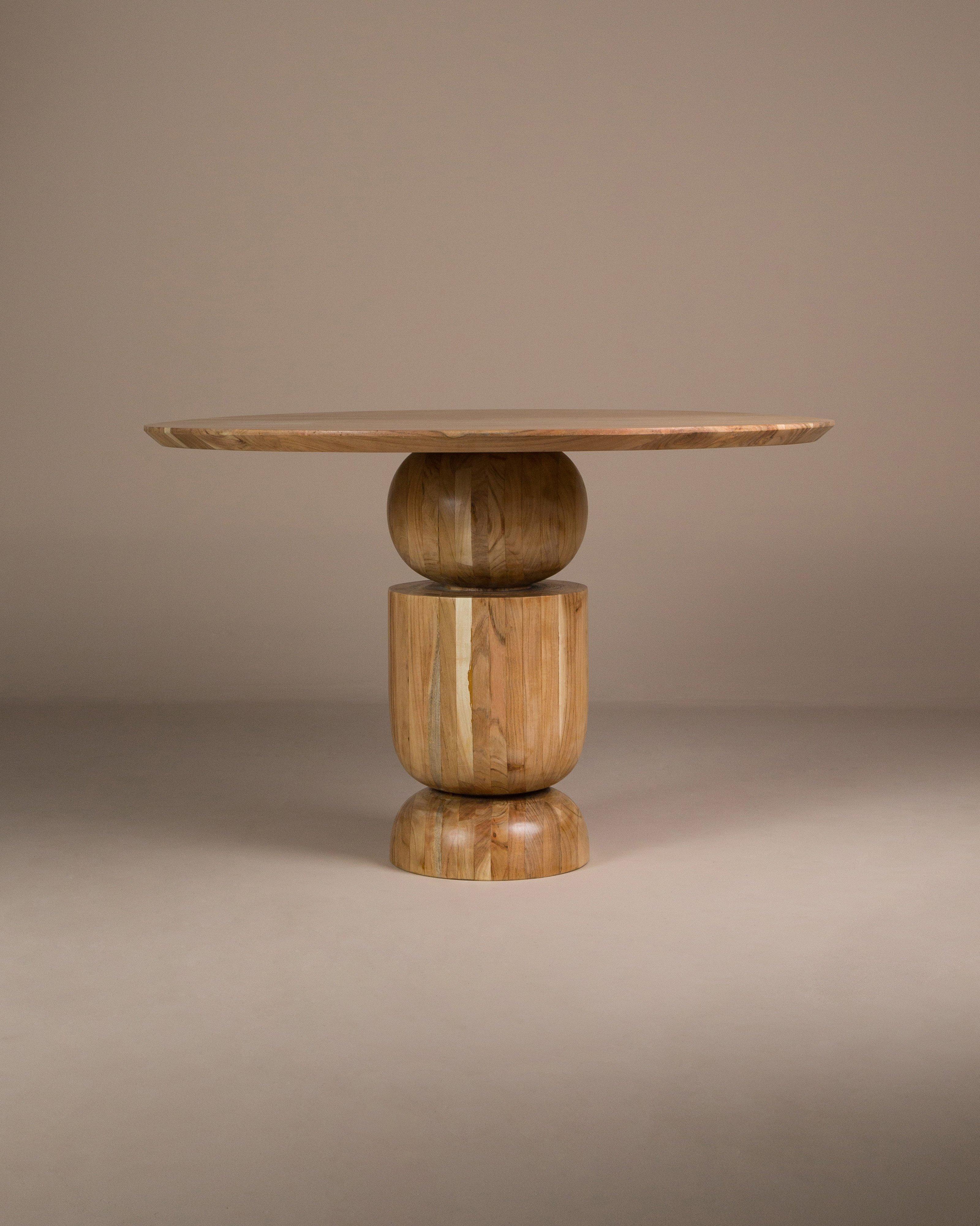 Uma Round Dining Table -  Brown