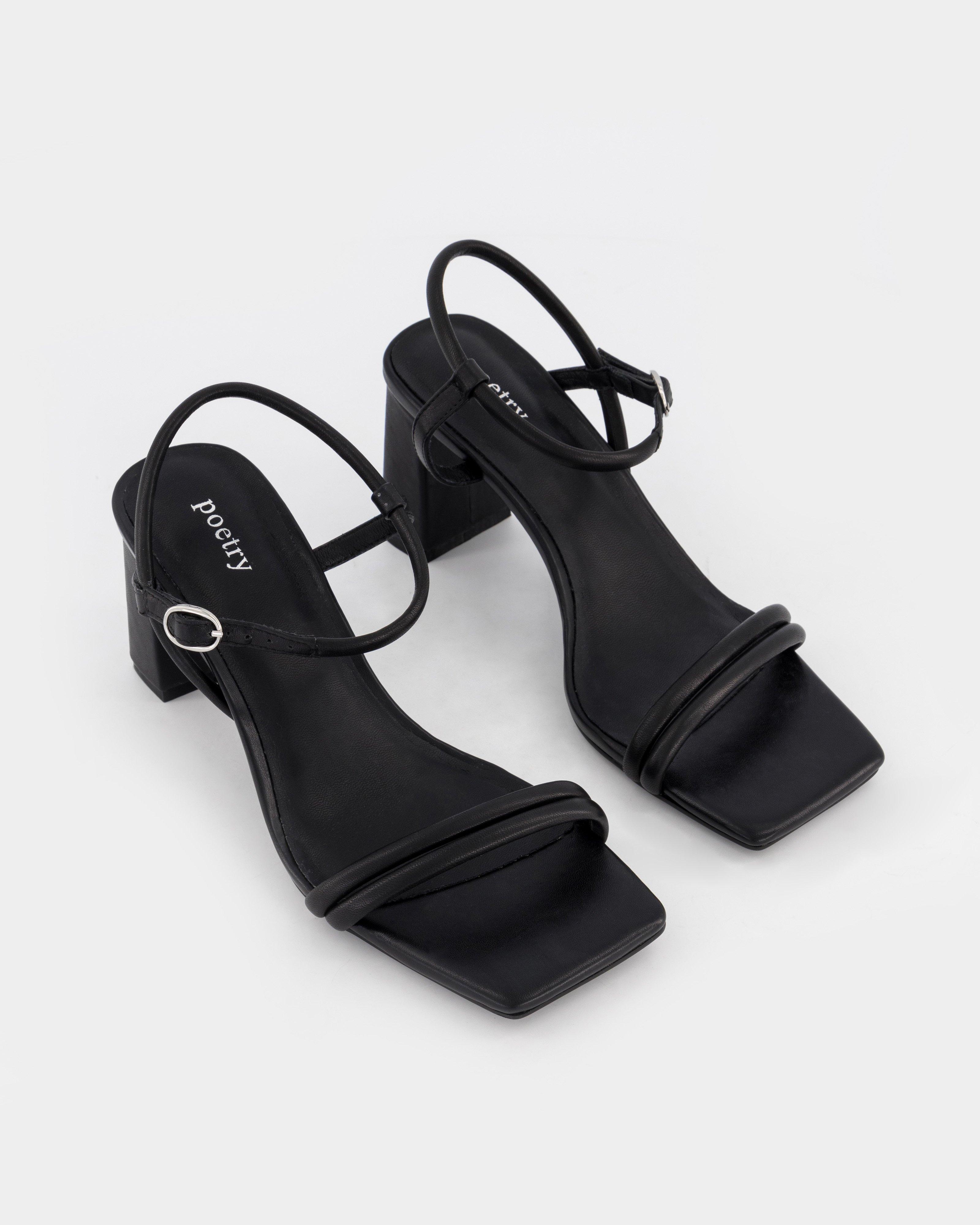 Riley Block Heel Sandal -  Black