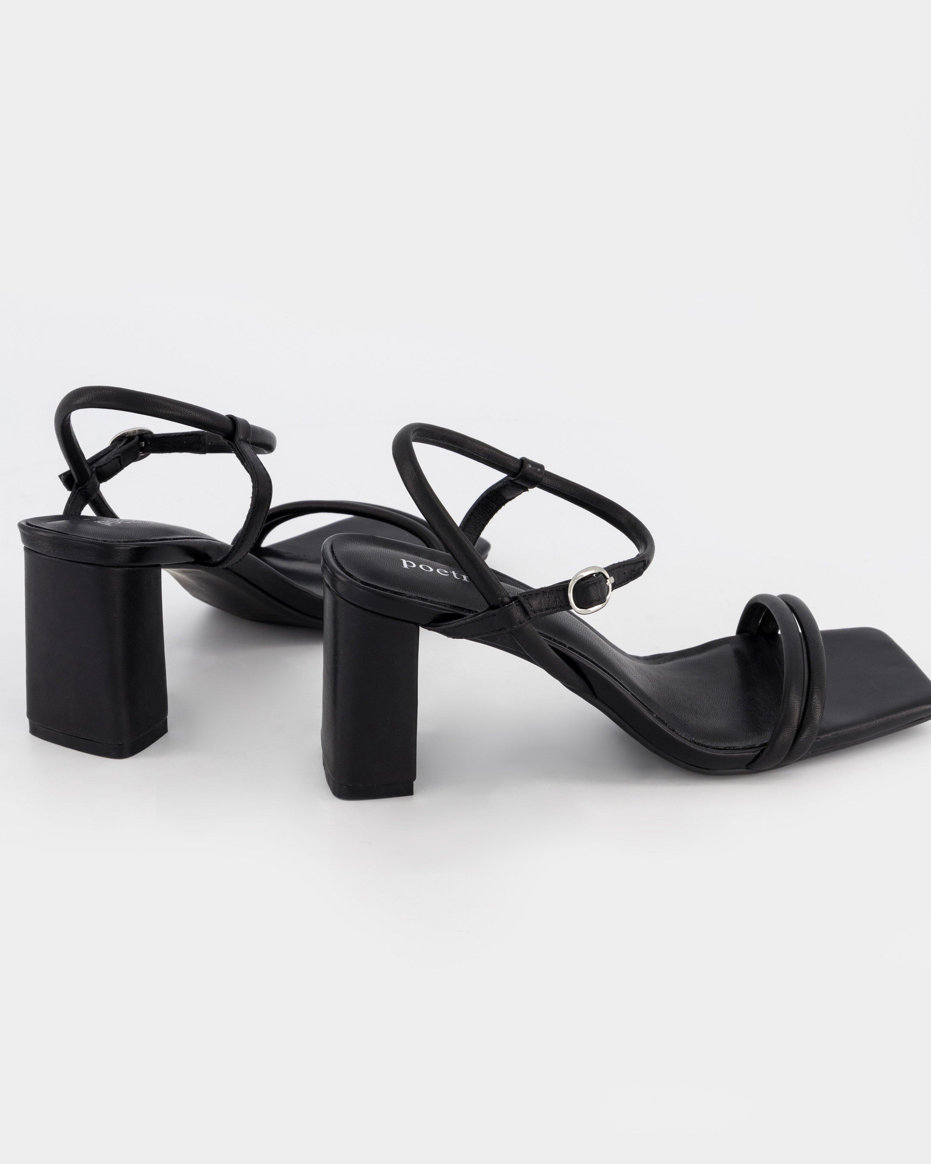 Riley Block Heel Sandal -  Black