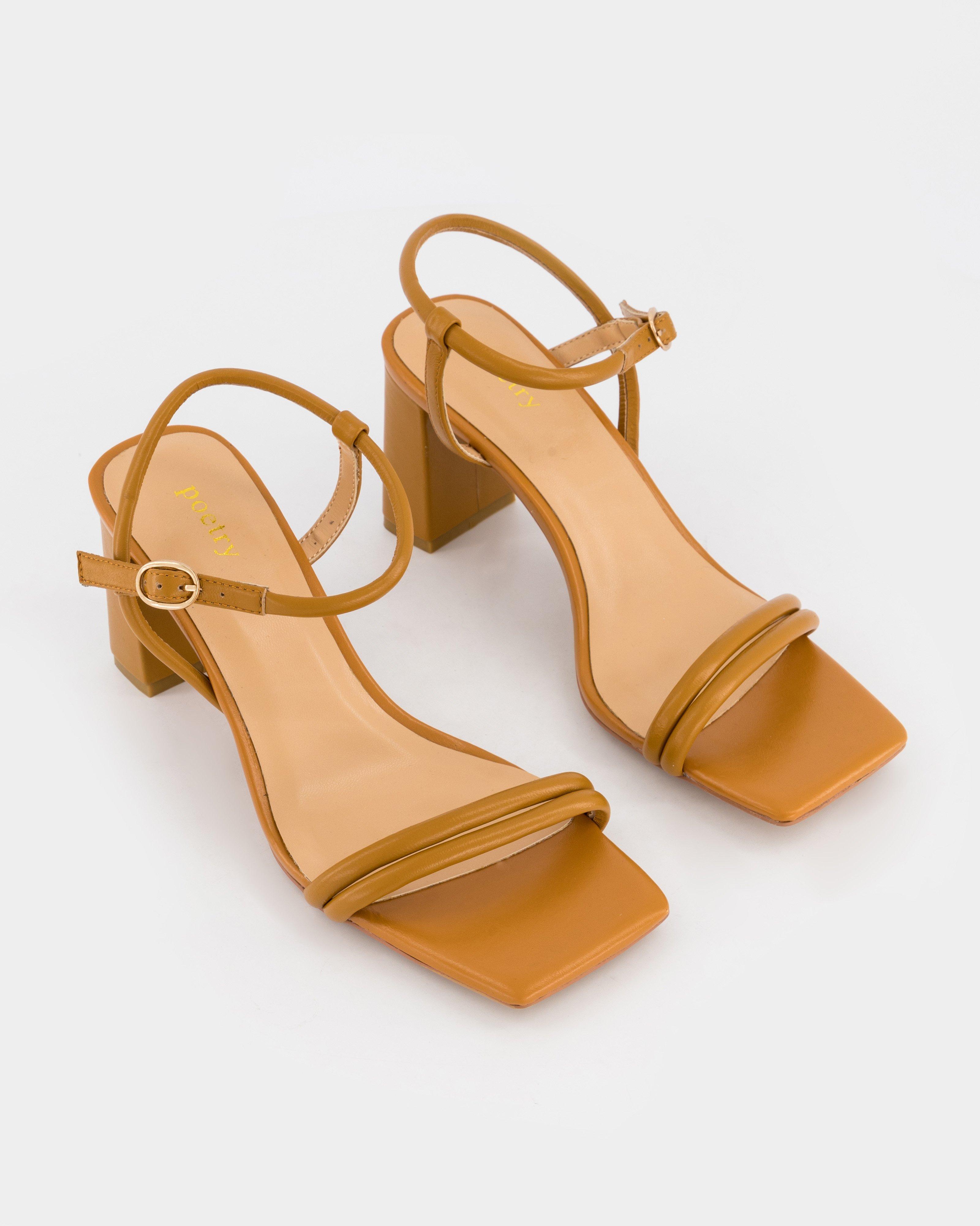 Riley Block Heel Sandal -  Tan