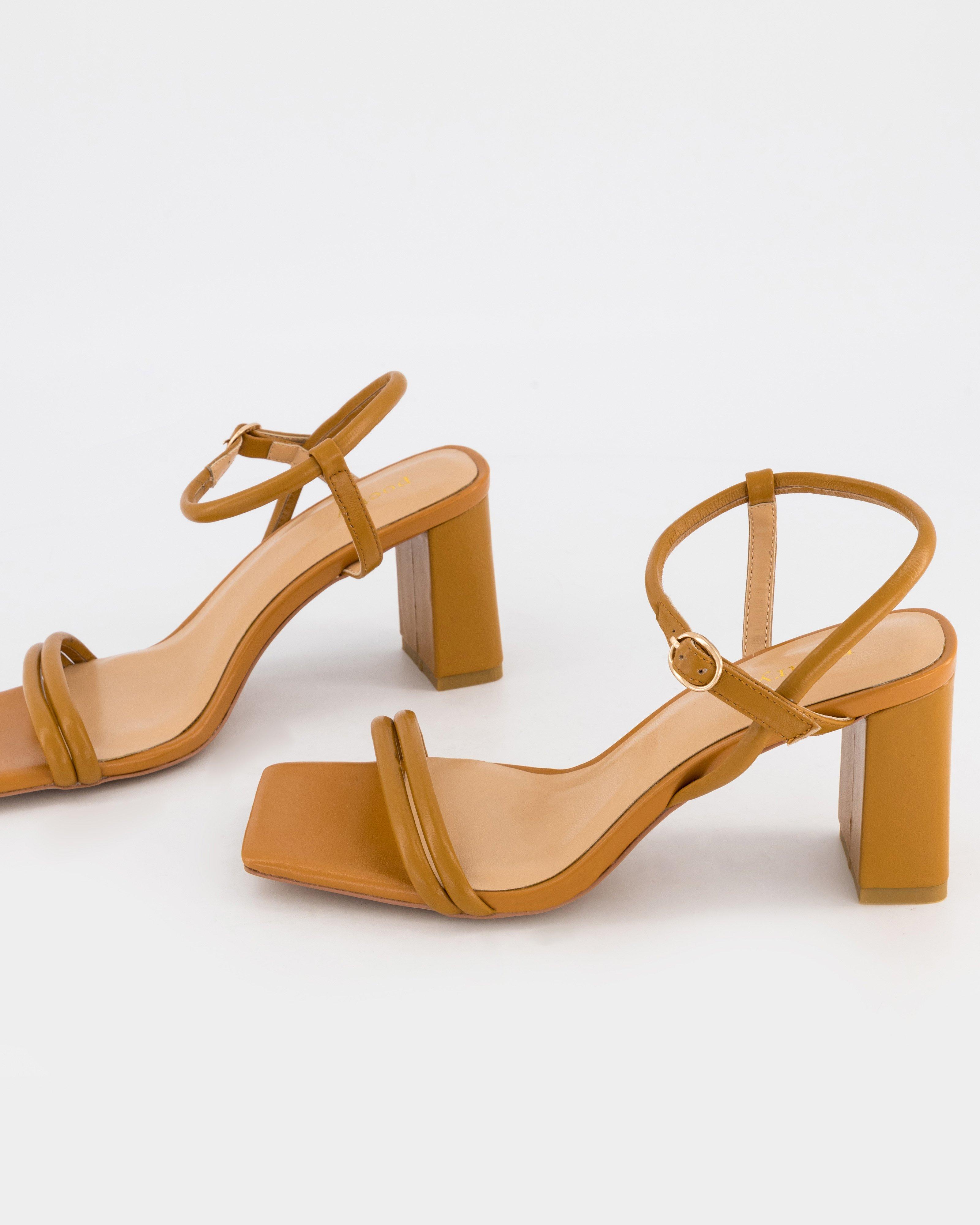 Riley Block Heel Sandal -  Tan