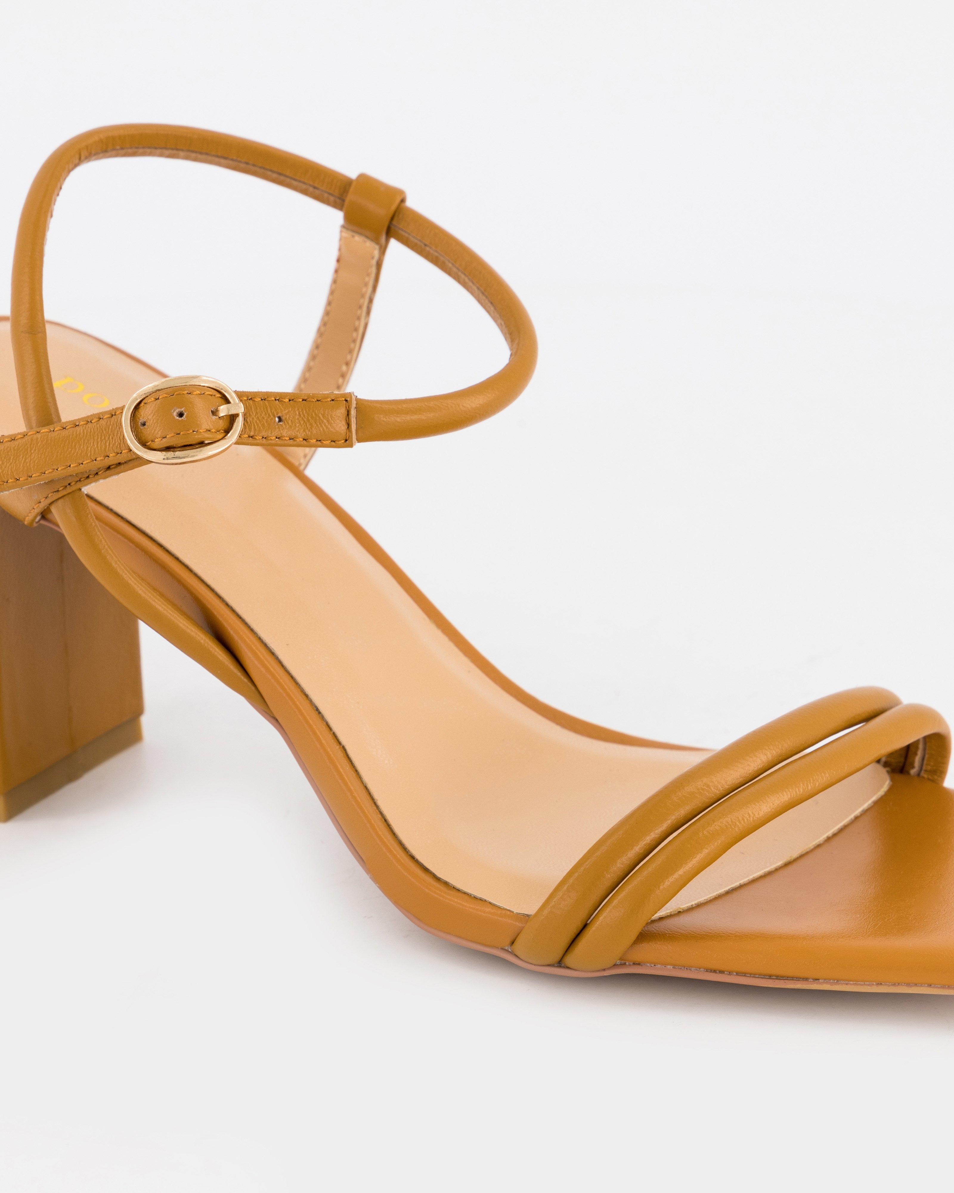 Riley Block Heel Sandal -  Tan