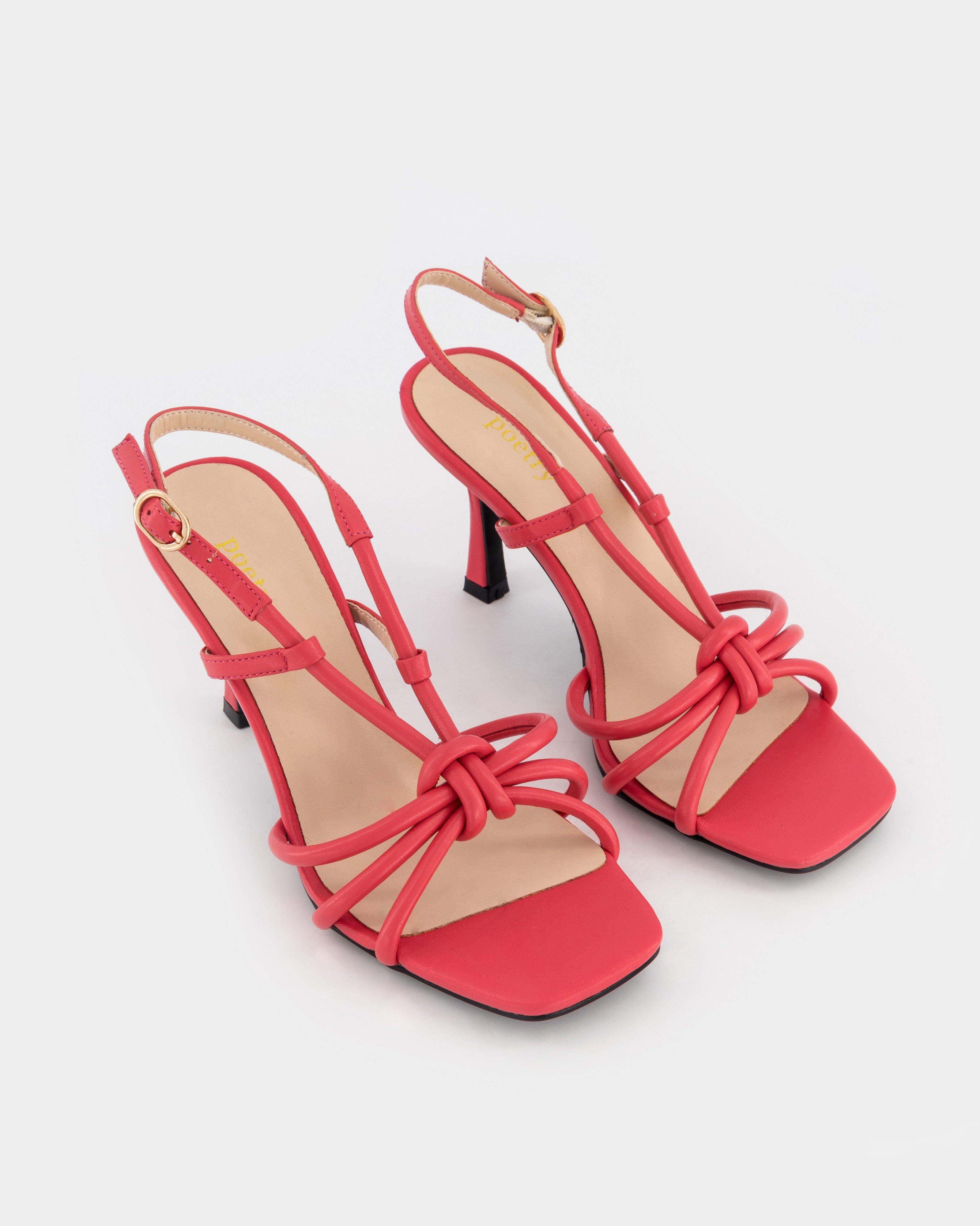 Indigo Heel Sandal -  Coral