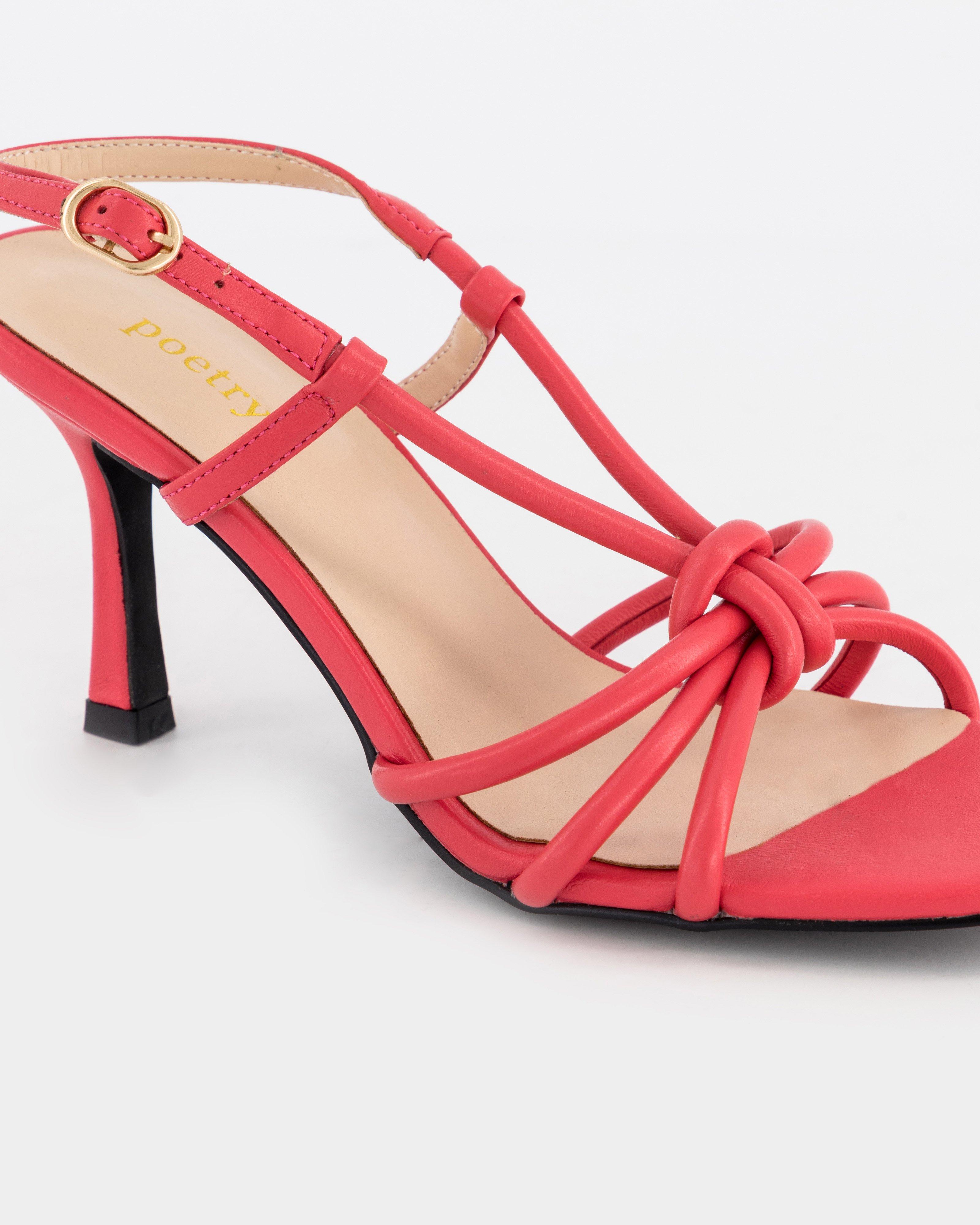 Indigo Heel Sandal -  Coral