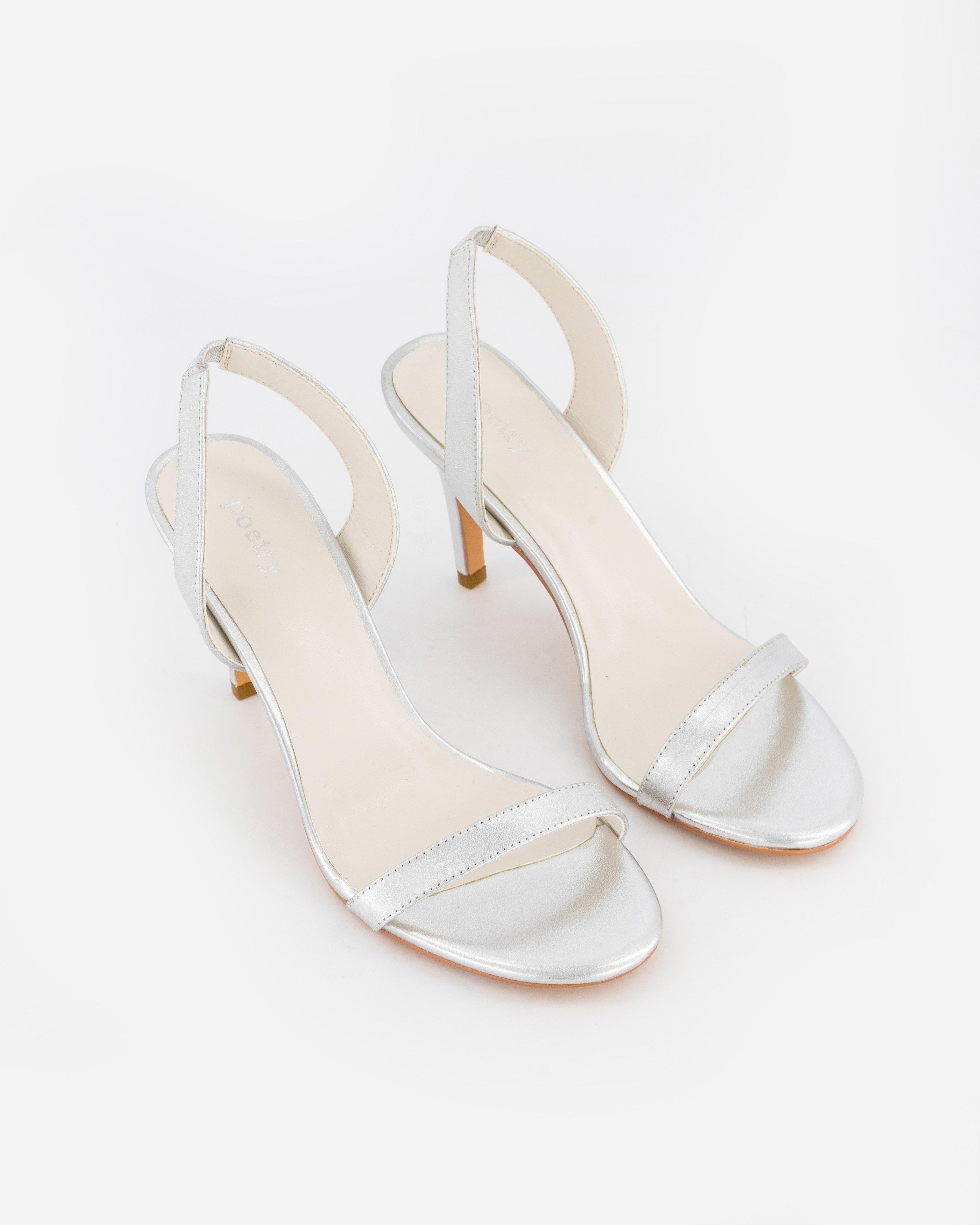 Michaela Heel Sandal -  Silver