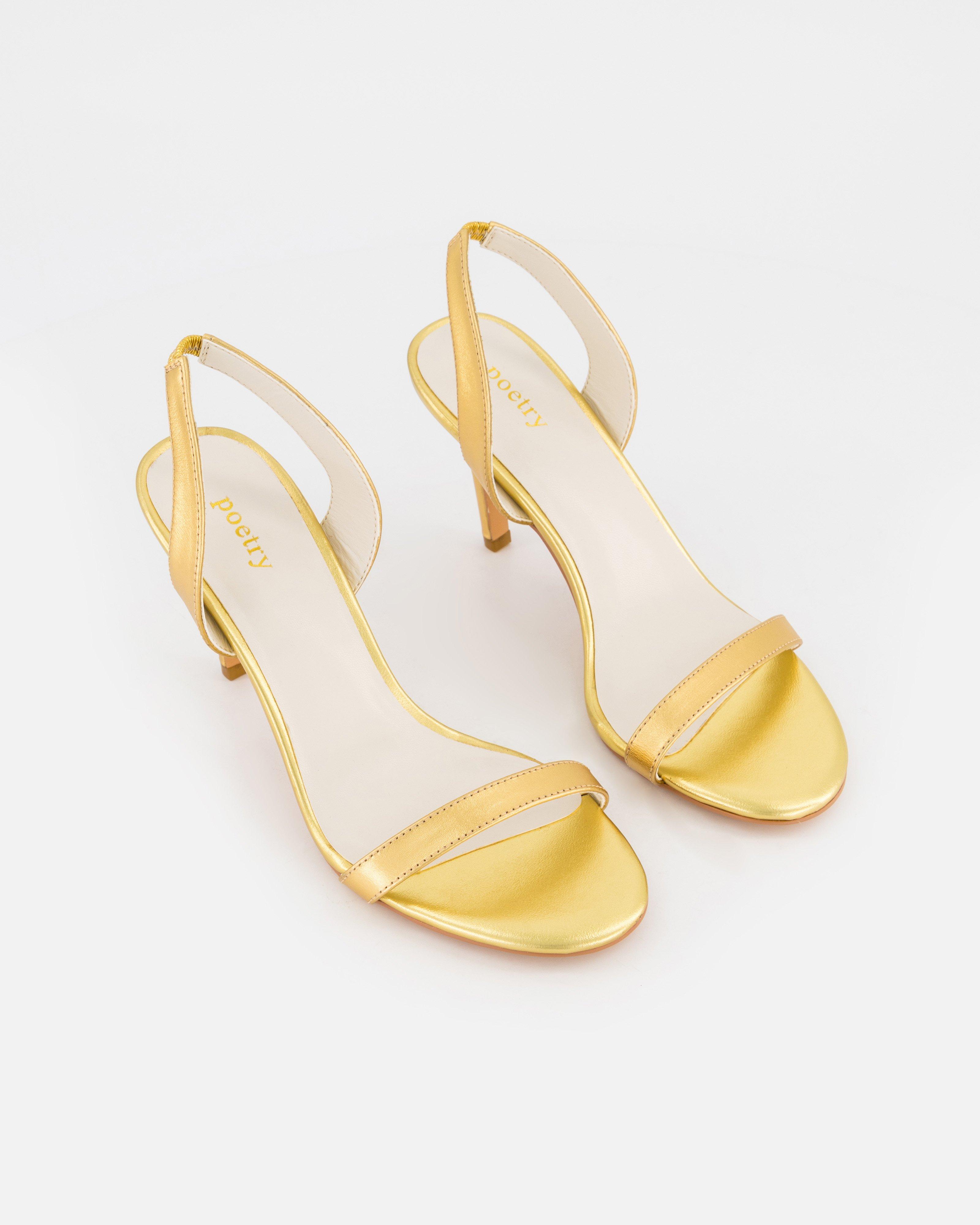 Michaela Heel Sandal -  Gold