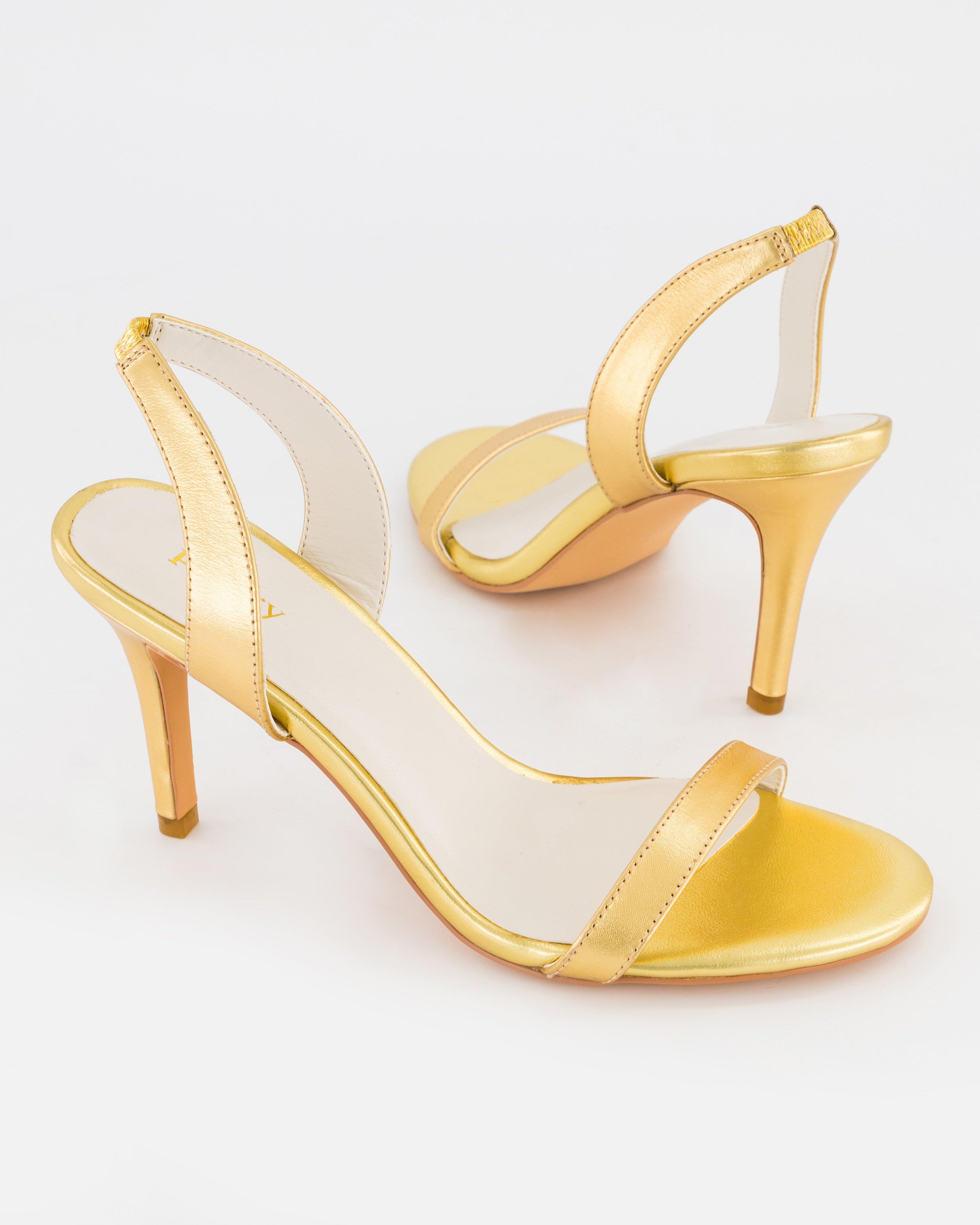 Michaela Heel Sandal -  Gold