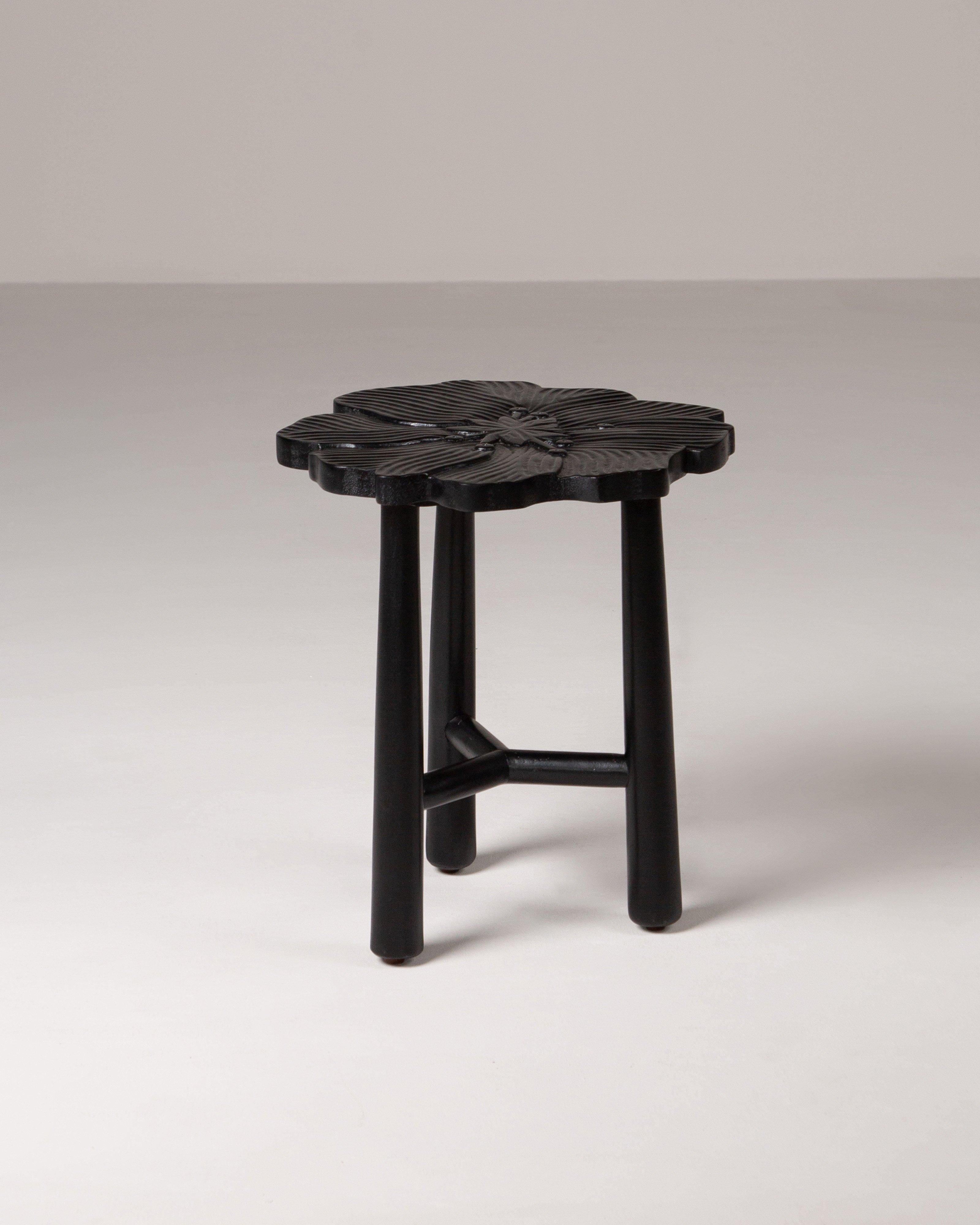 Mallika Floret Stool -  Black