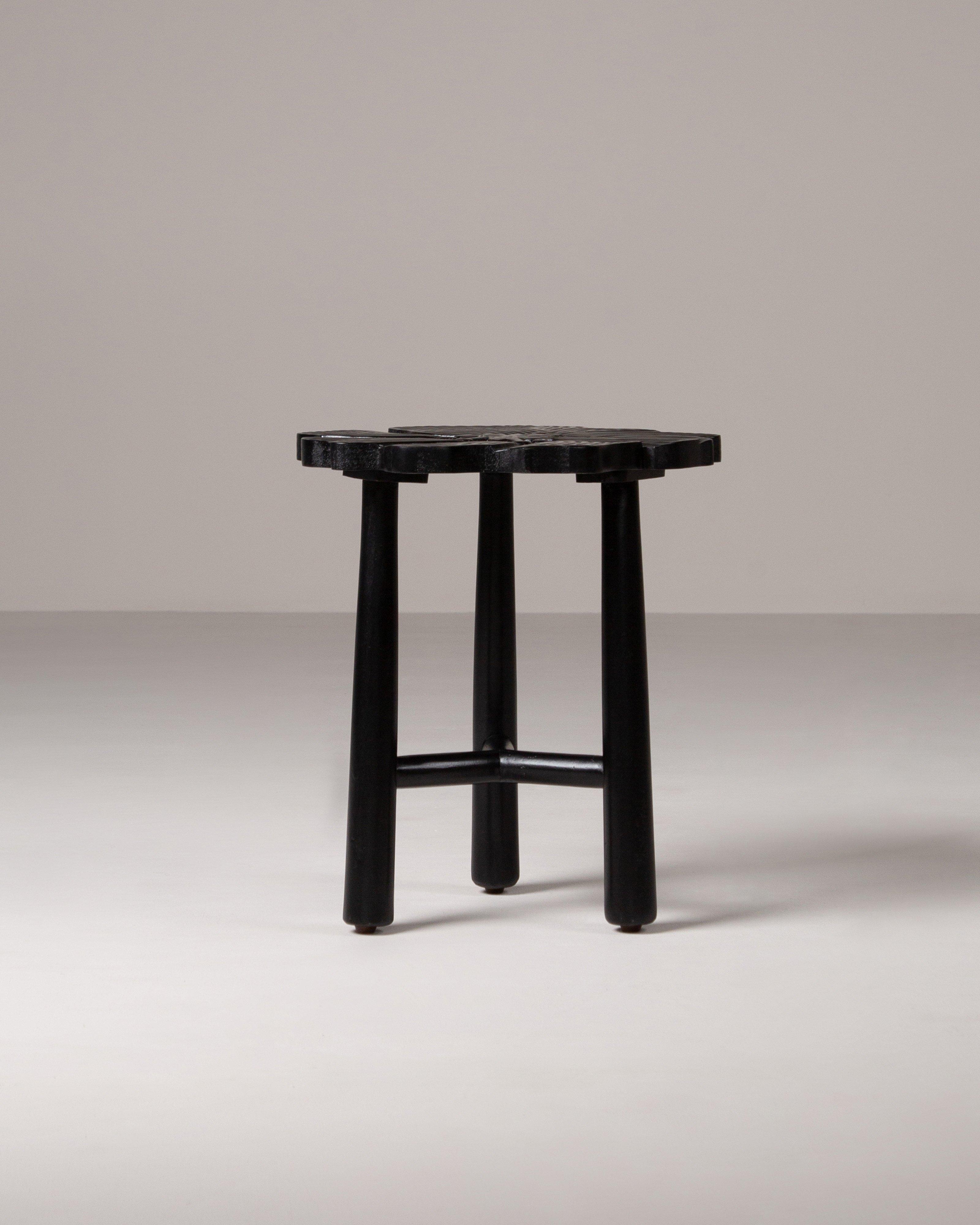 Mallika Floret Stool -  Black