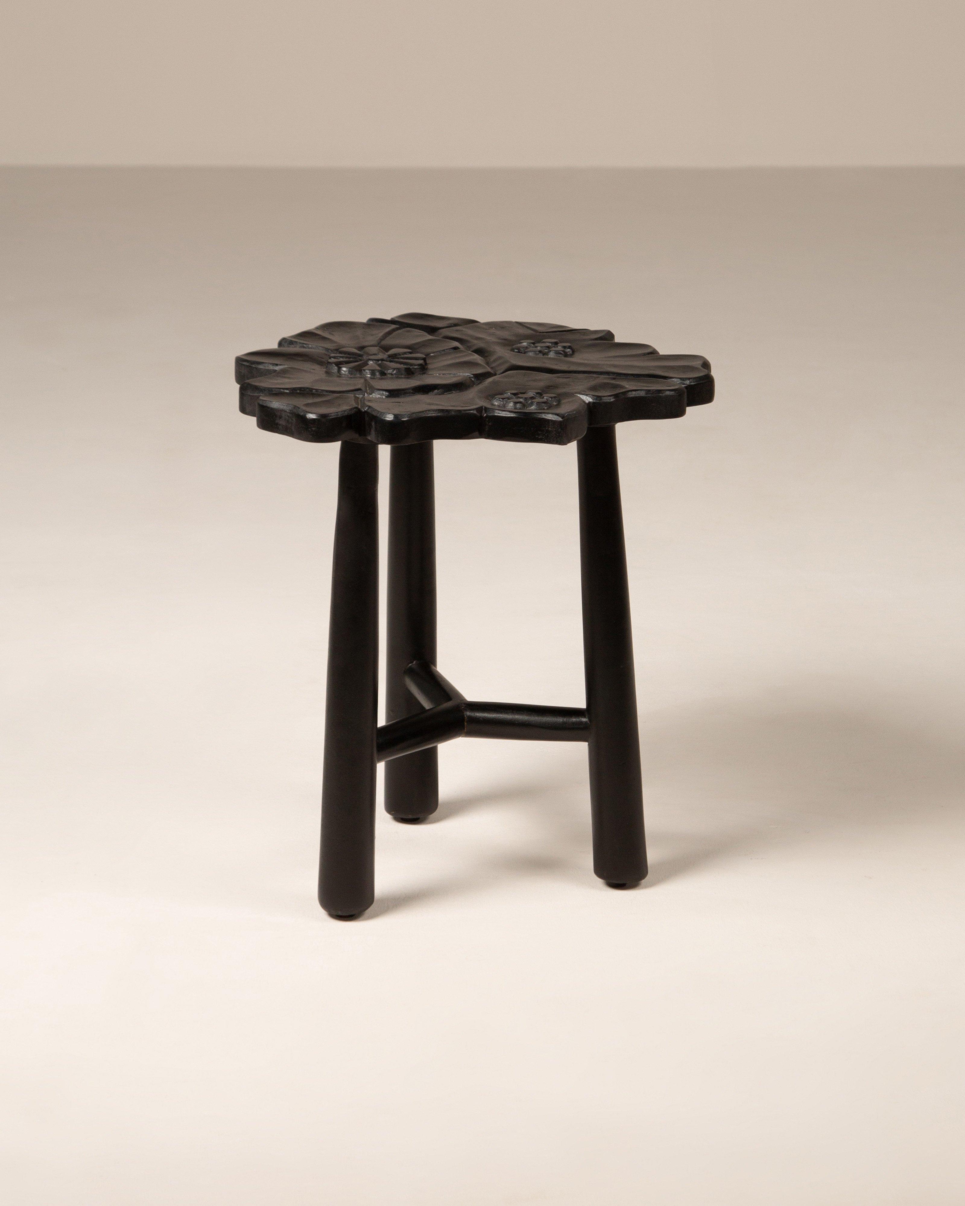 Mallika Bloom Stool -  Black