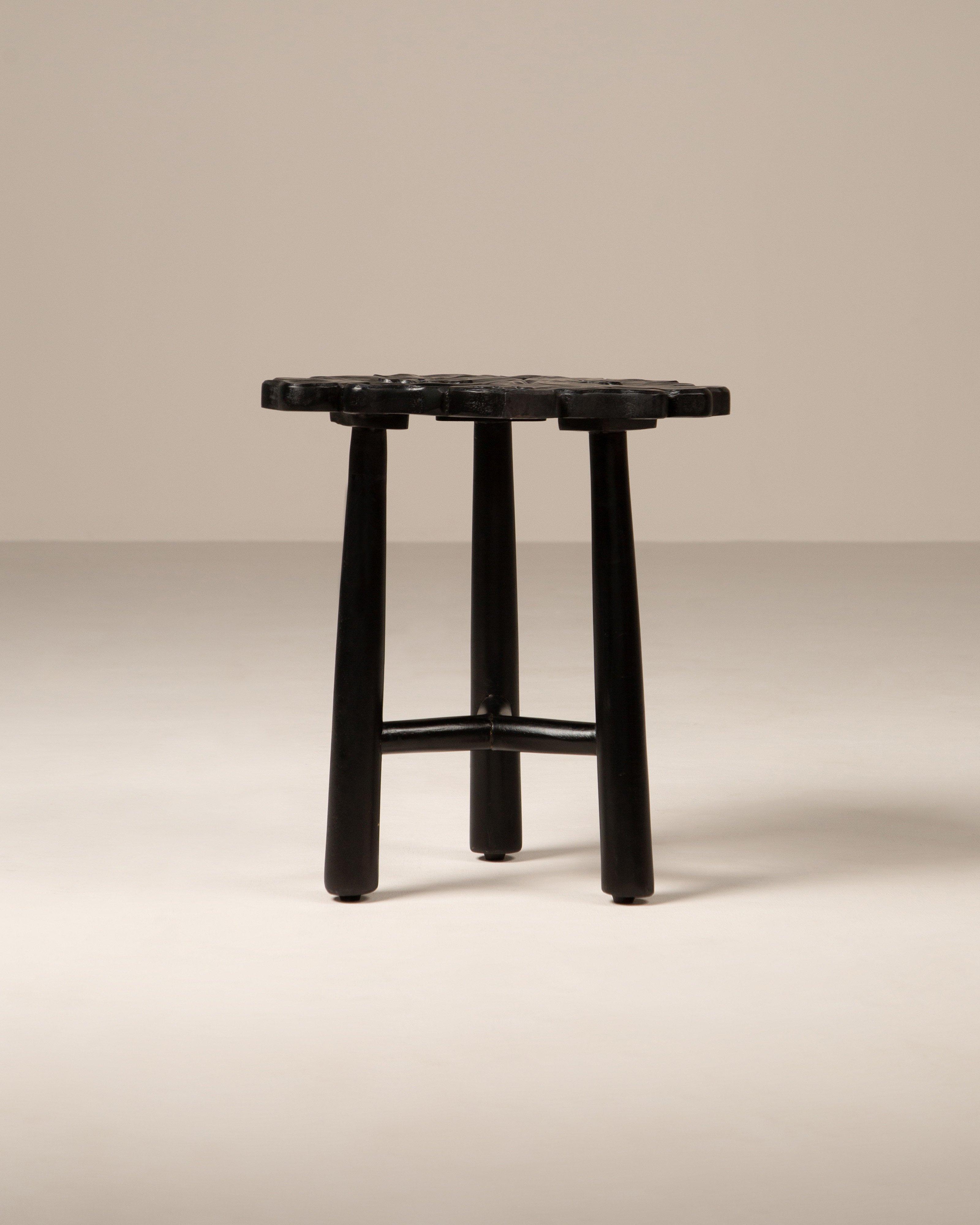 Mallika Bloom Stool -  Black