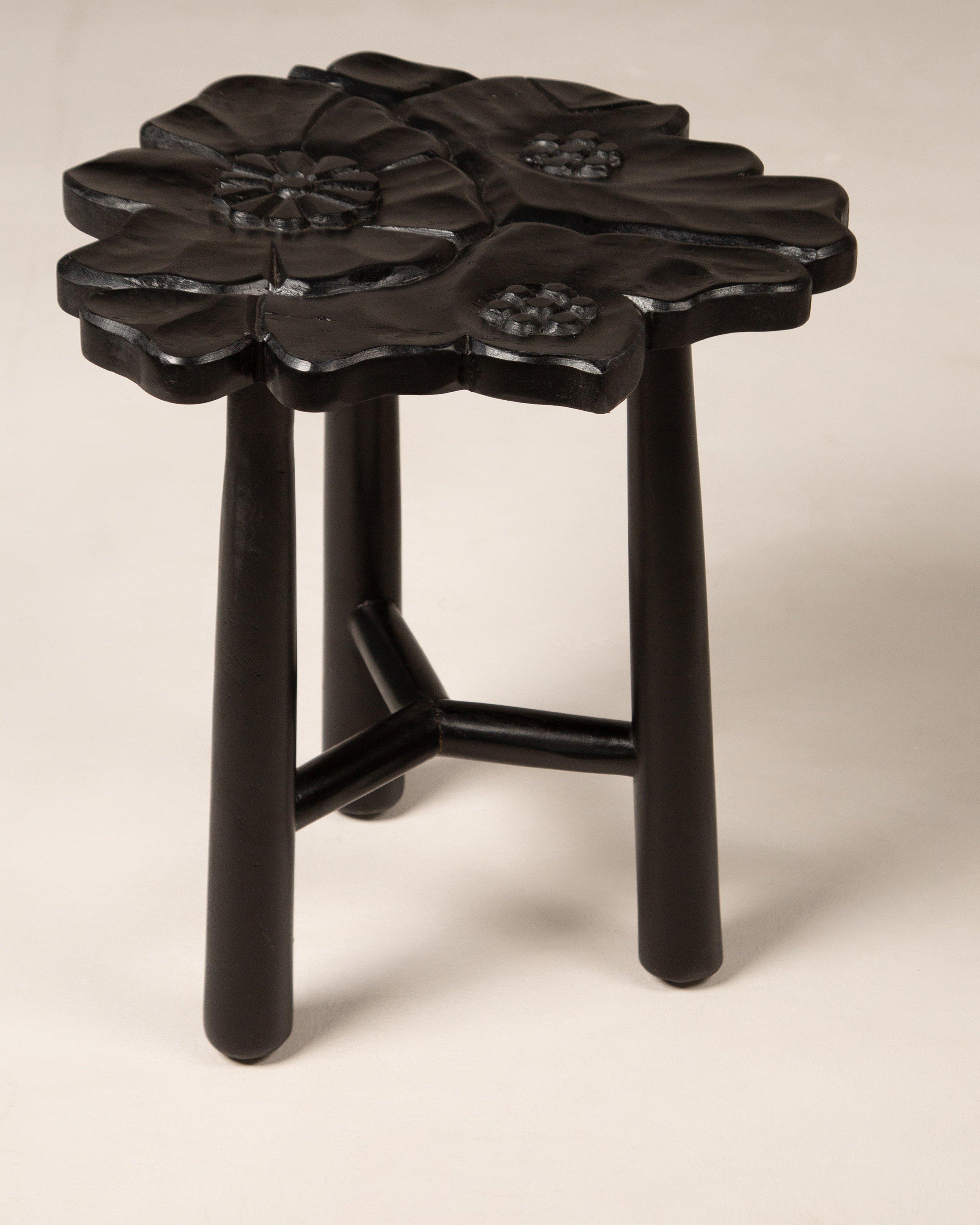 Mallika Bloom Stool -  Black