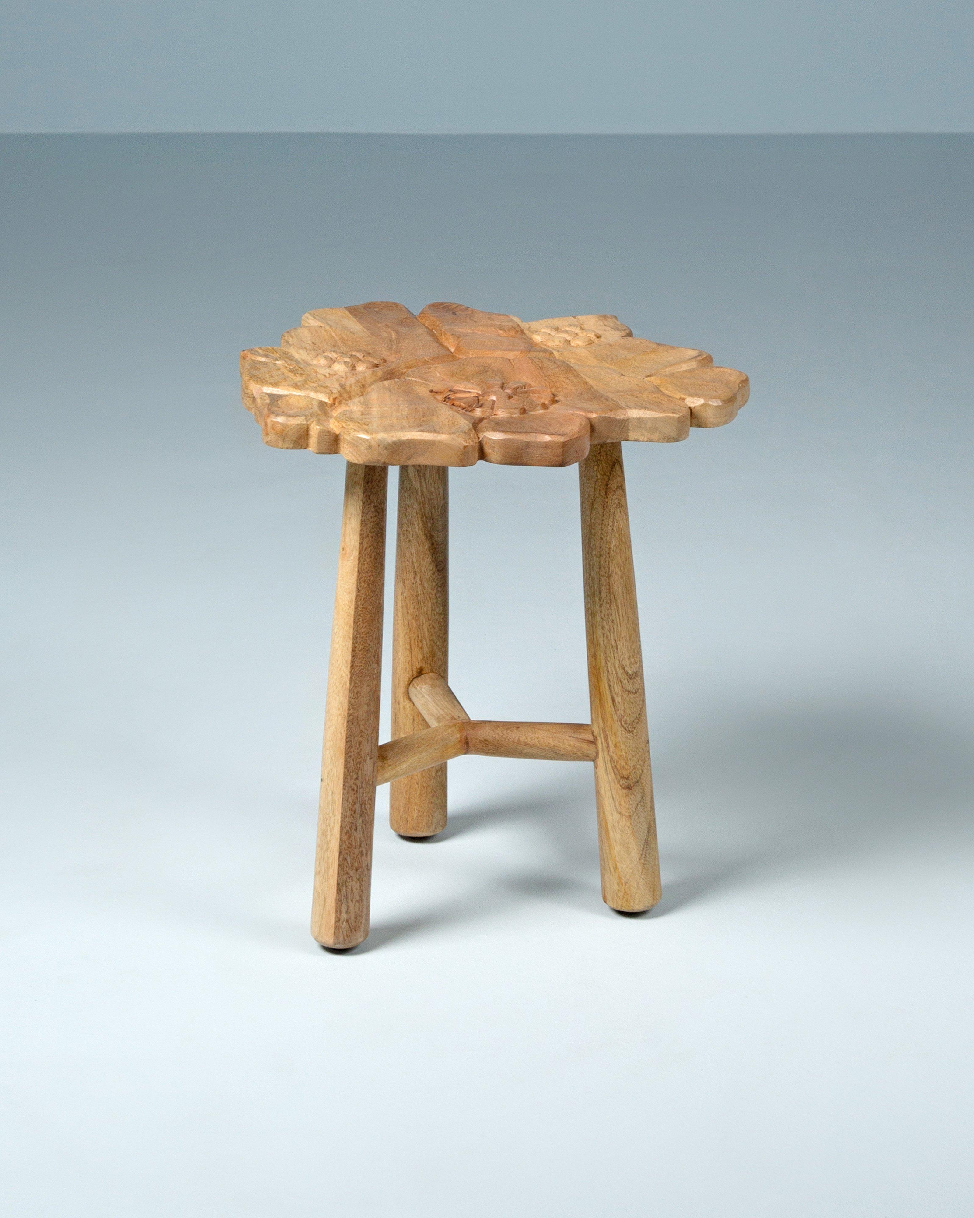 Mallika Bloom Stool -  Brown