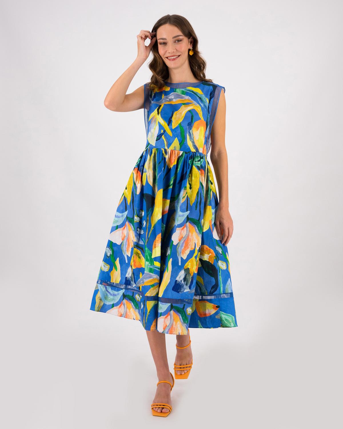 Tallula Printed Dress -  Blue