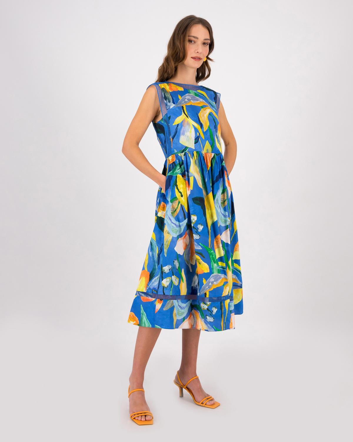 Tallula Printed Dress -  Blue