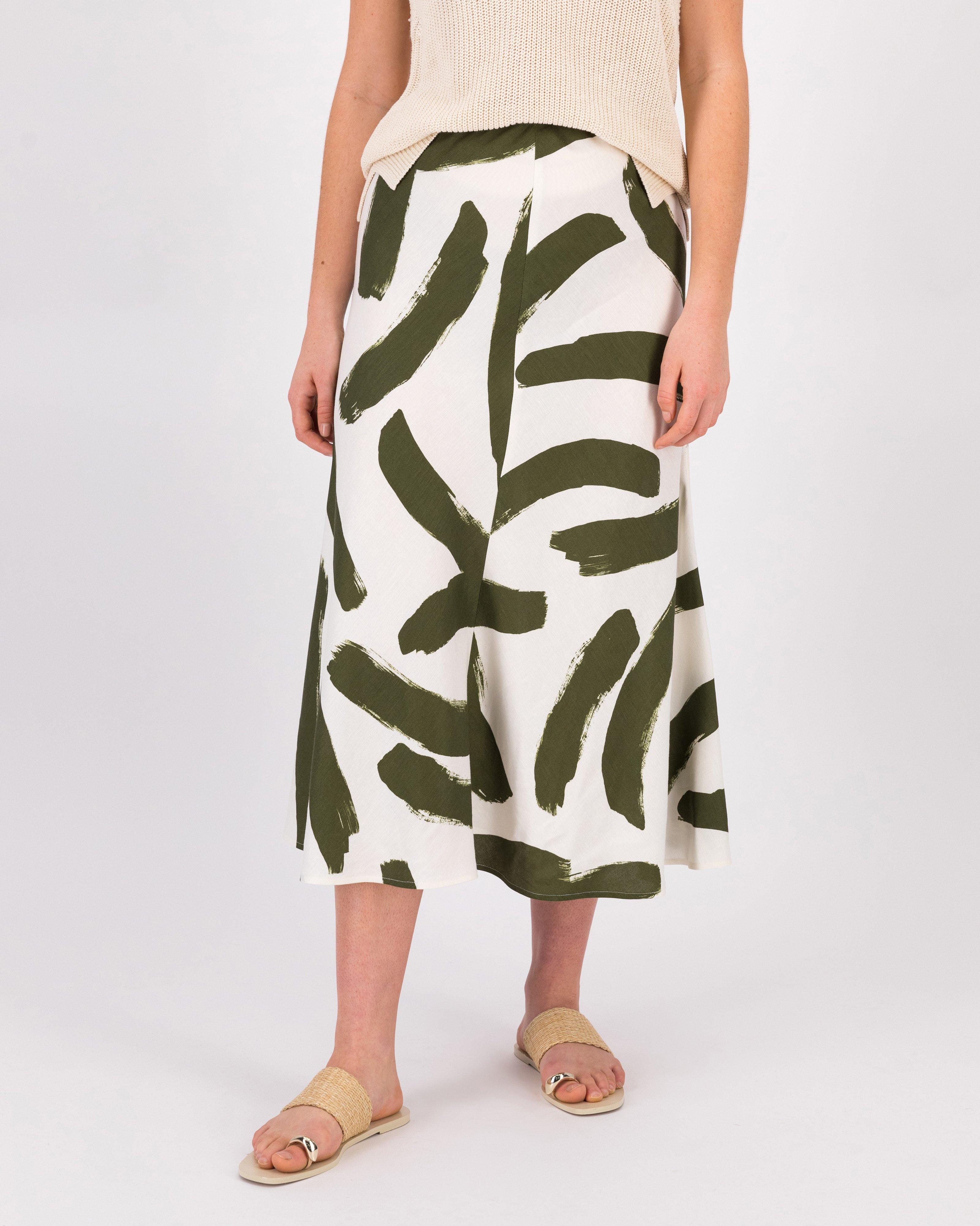 Warehouse zebra print outlet skirt green