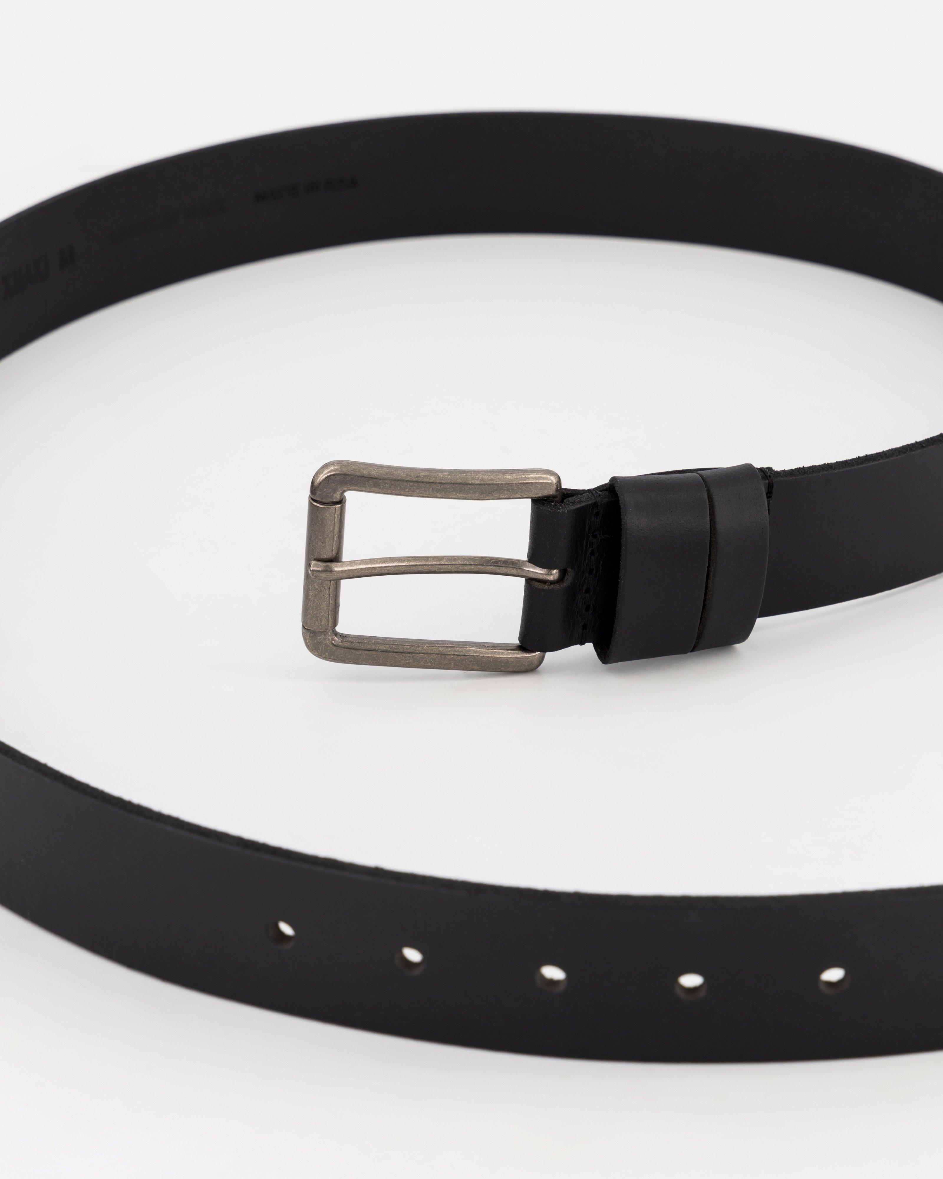 Men's Josh Double Loop Leather Belt -  Black