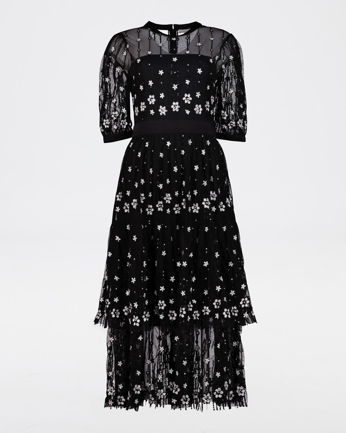 Rizzo Embellished Dress -  Black