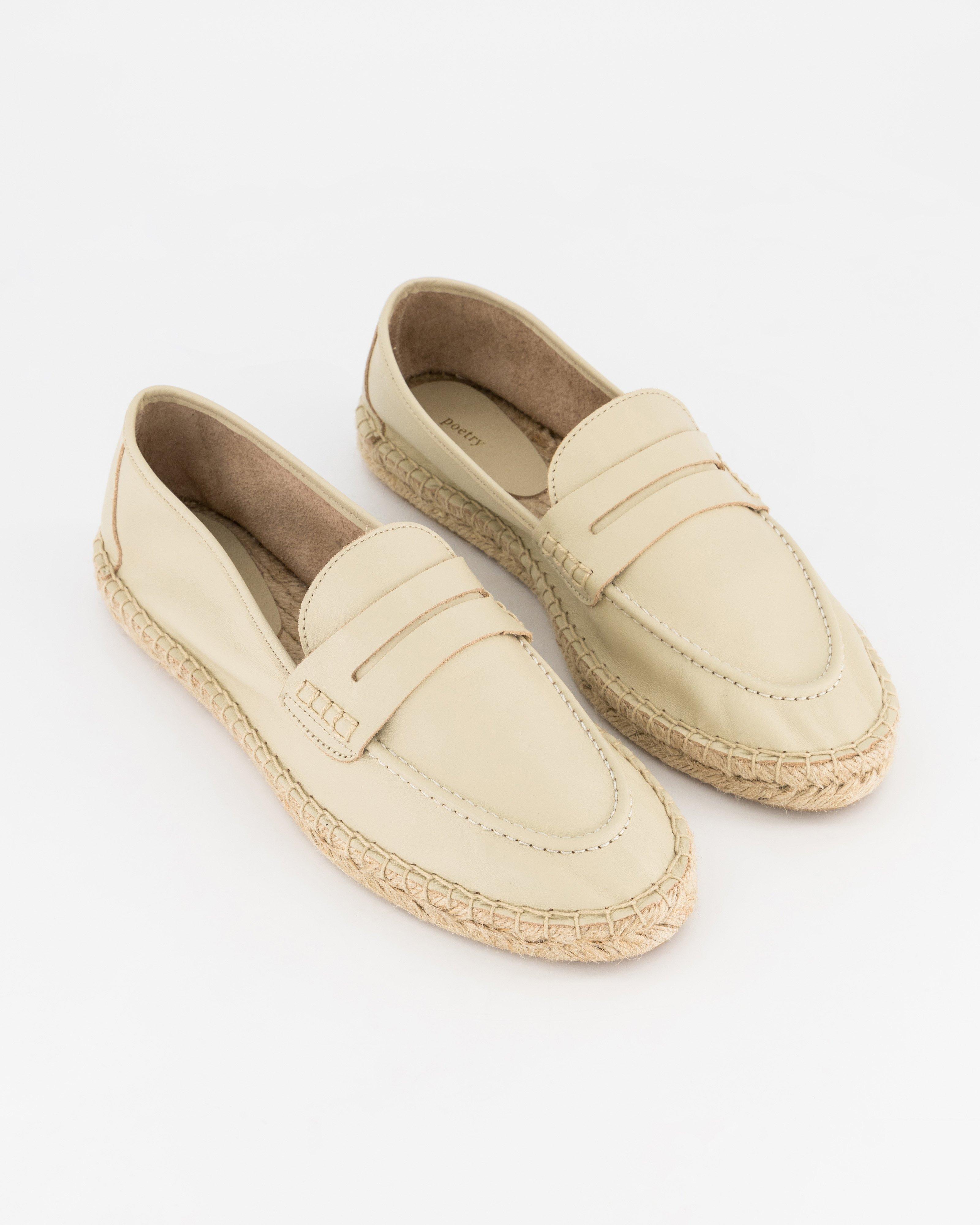 Cleo Espadrille Leather Loafer -  Stone