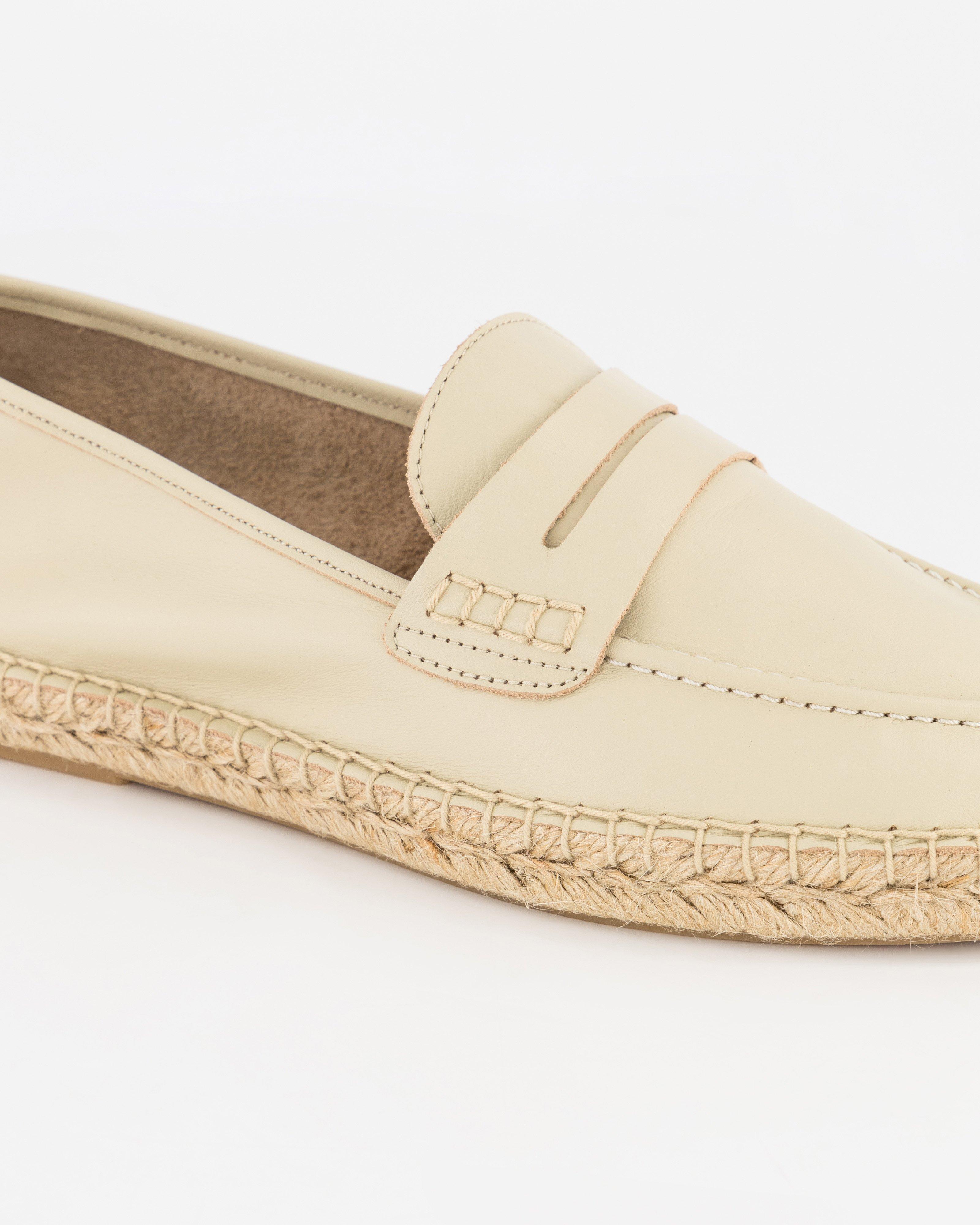 Cleo Espadrille Leather Loafer -  Stone