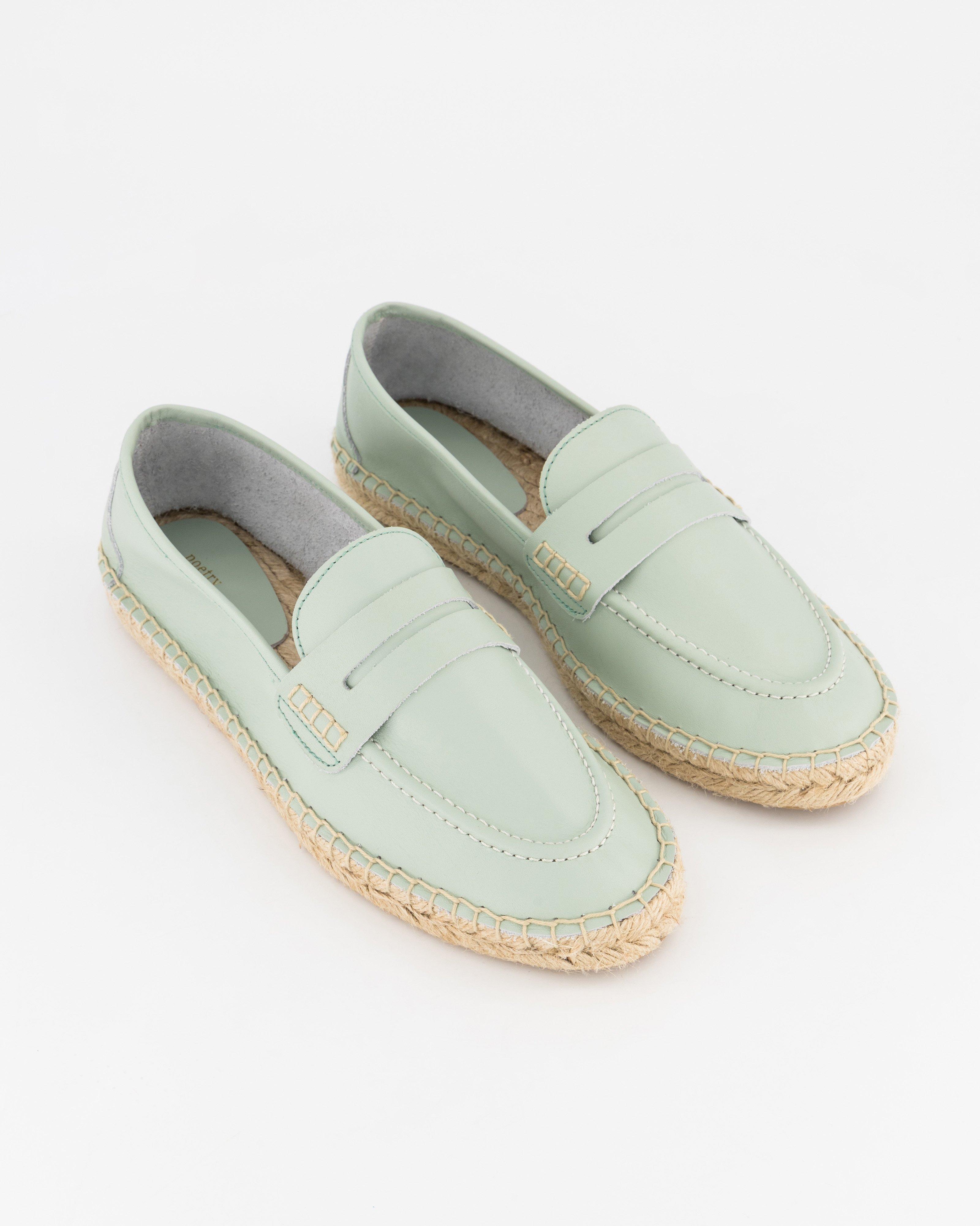 Cleo Espadrille Leather Loafer -  Green