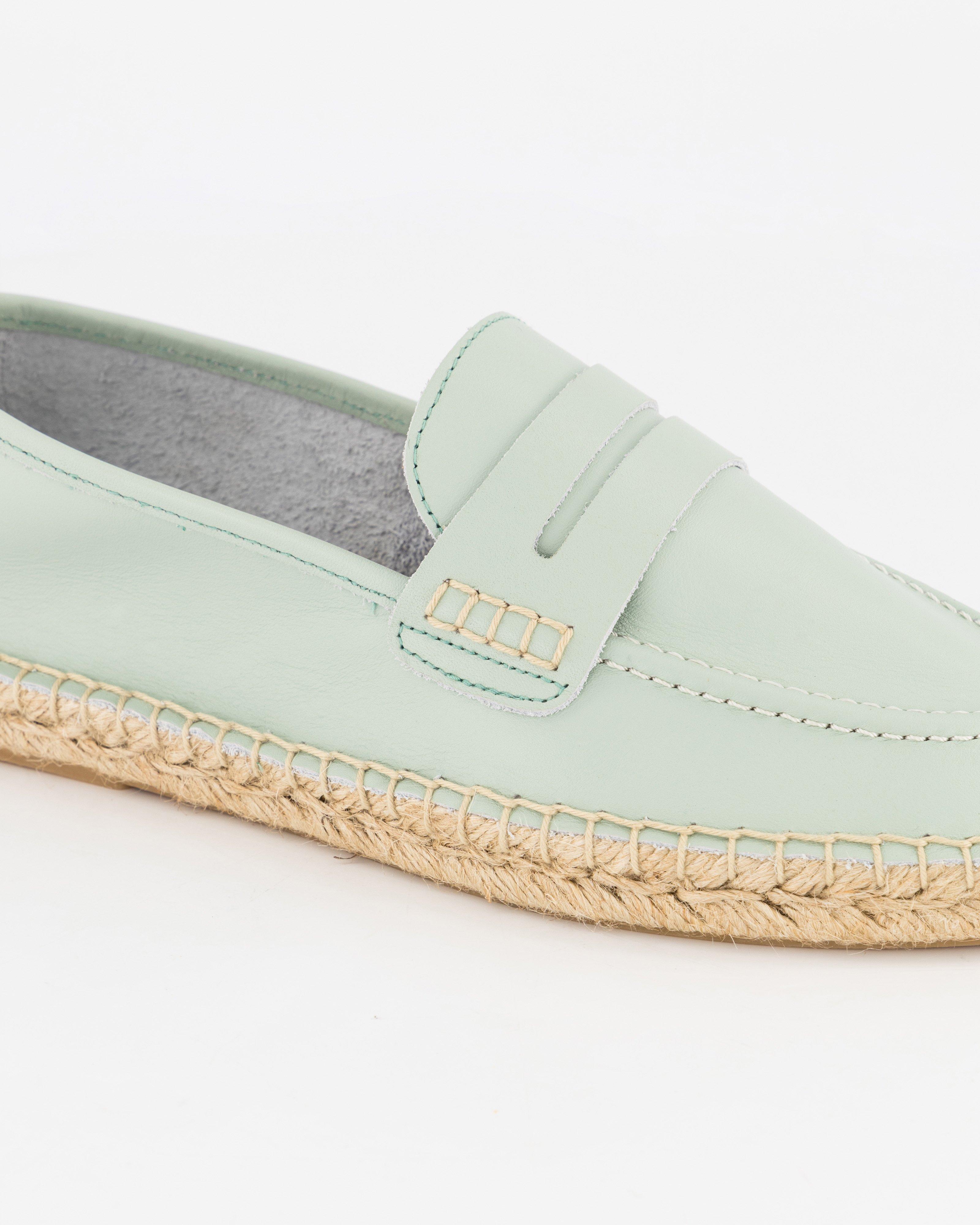 Cleo Espadrille Leather Loafer -  Green