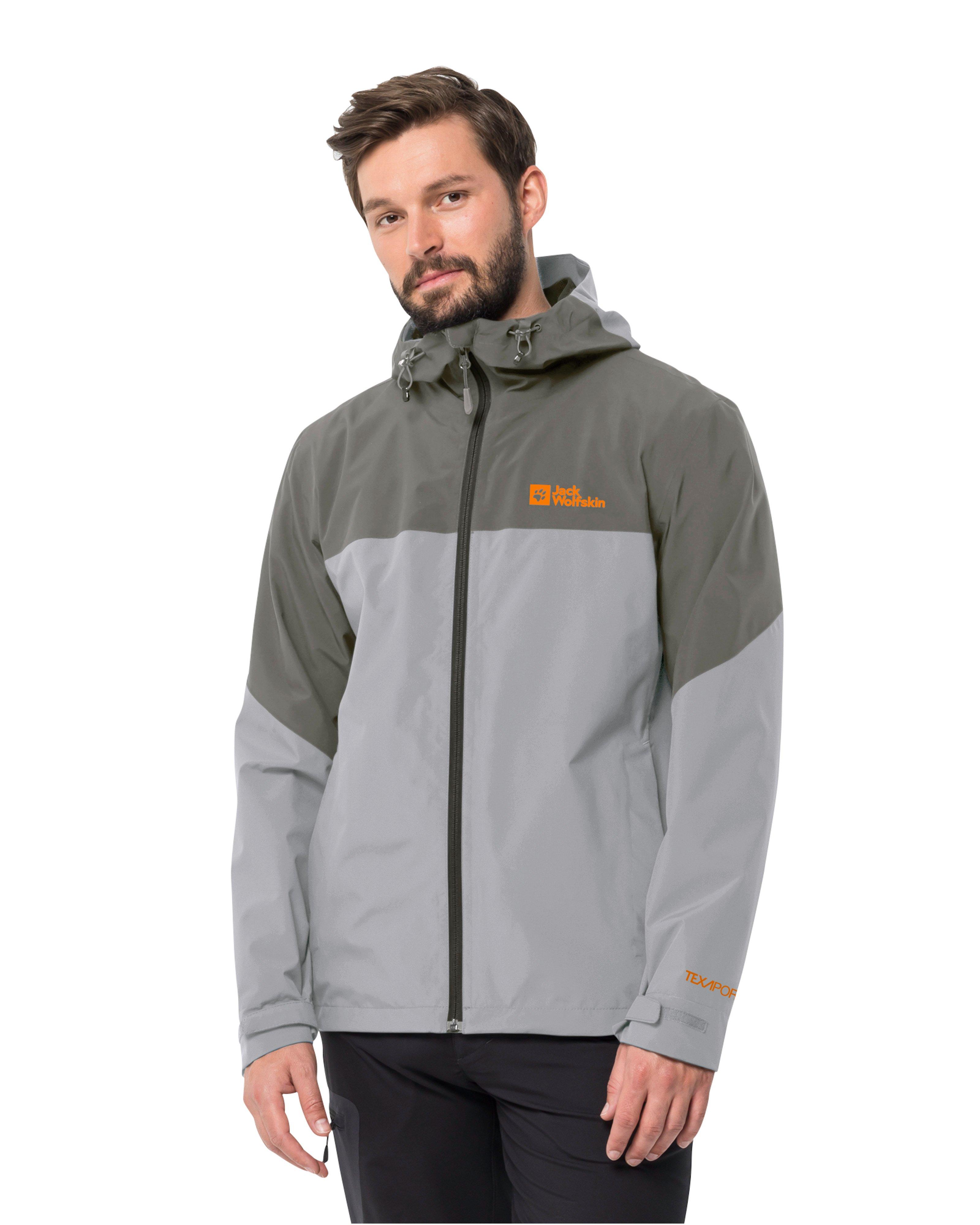 Jack Wolfskin Men’s Weiltal Rain Jacket -  Light Grey