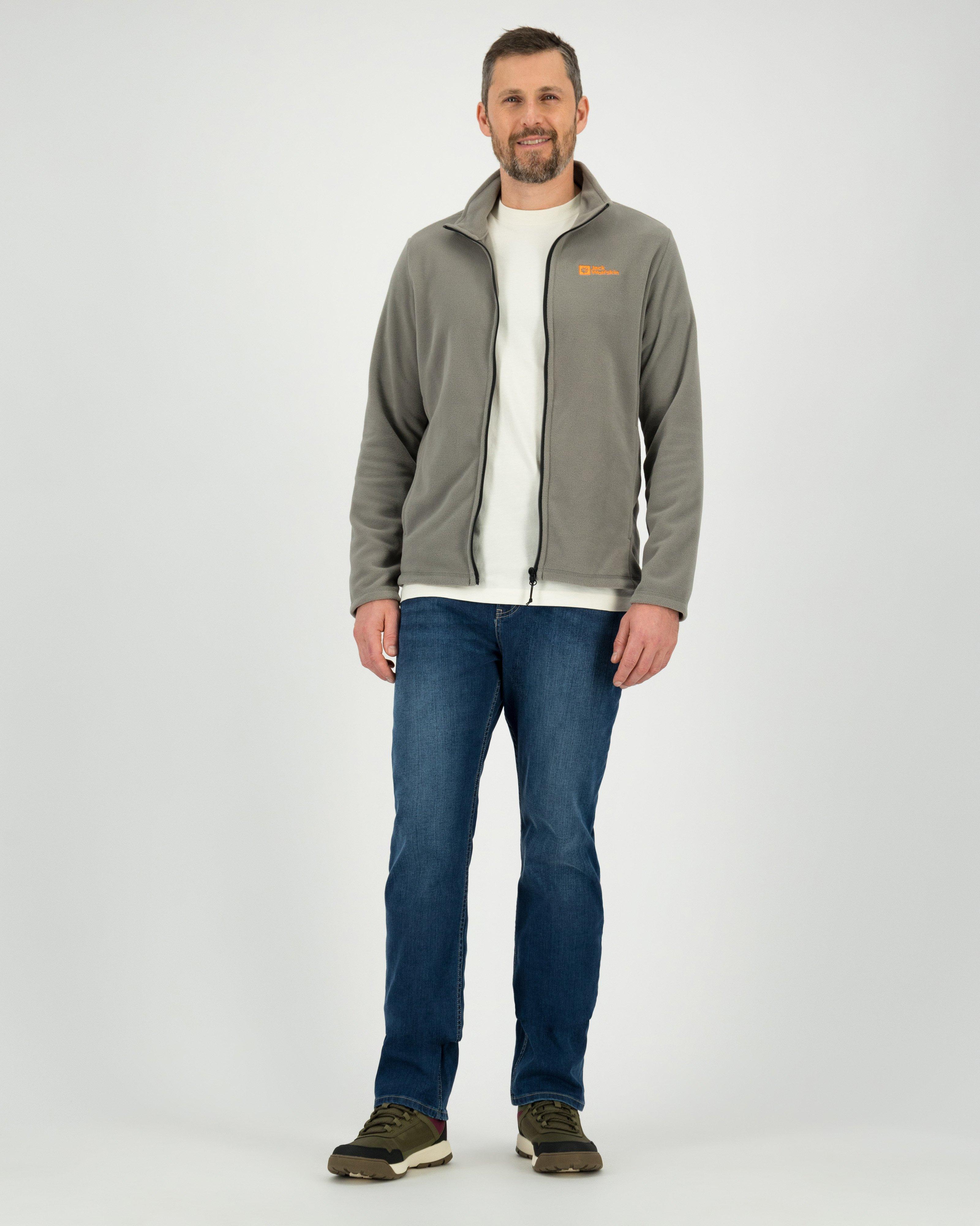 Jack Wolfskin Men’s Taunus Full Zip Breathable Fleece Jacket -  Grey