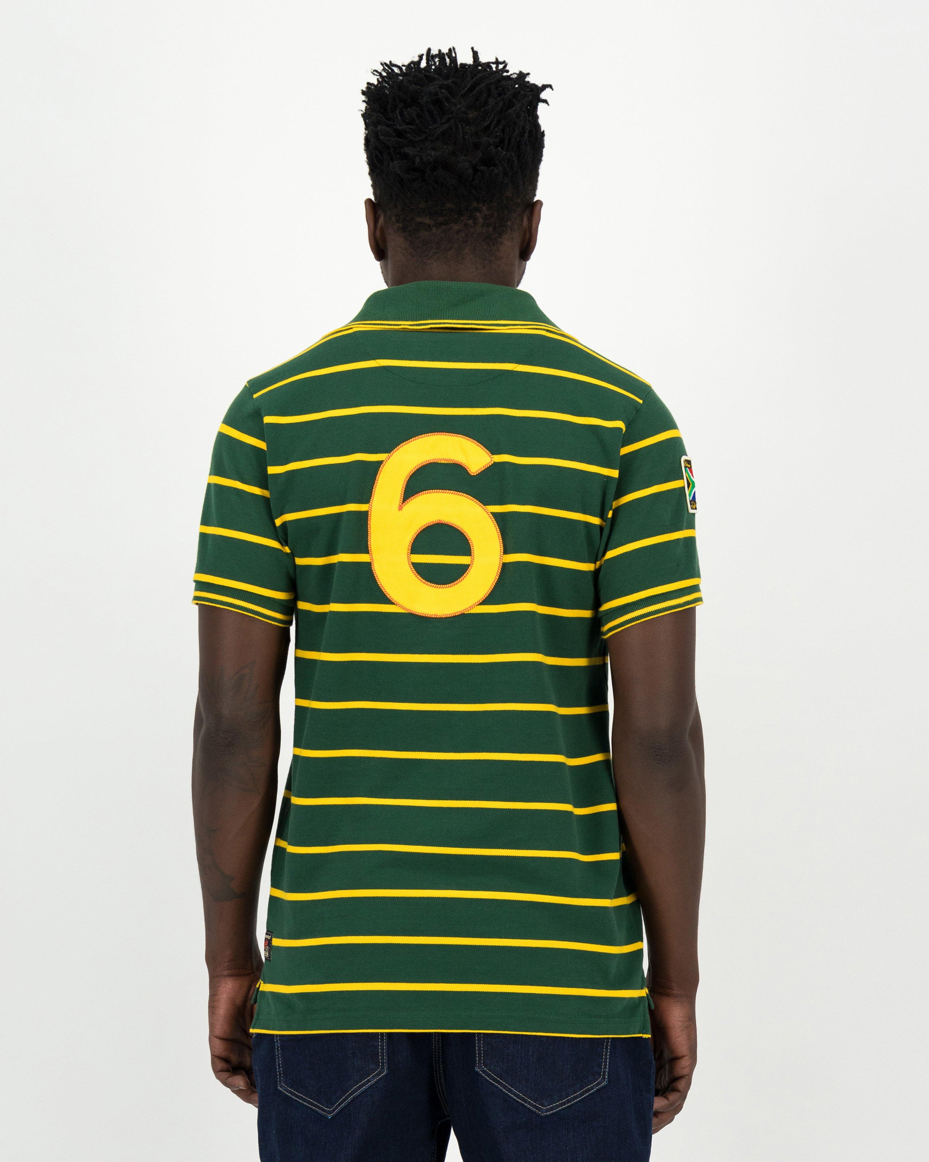 Magents Men's Short Sleeve Striped Jersey -  Bottle Green
