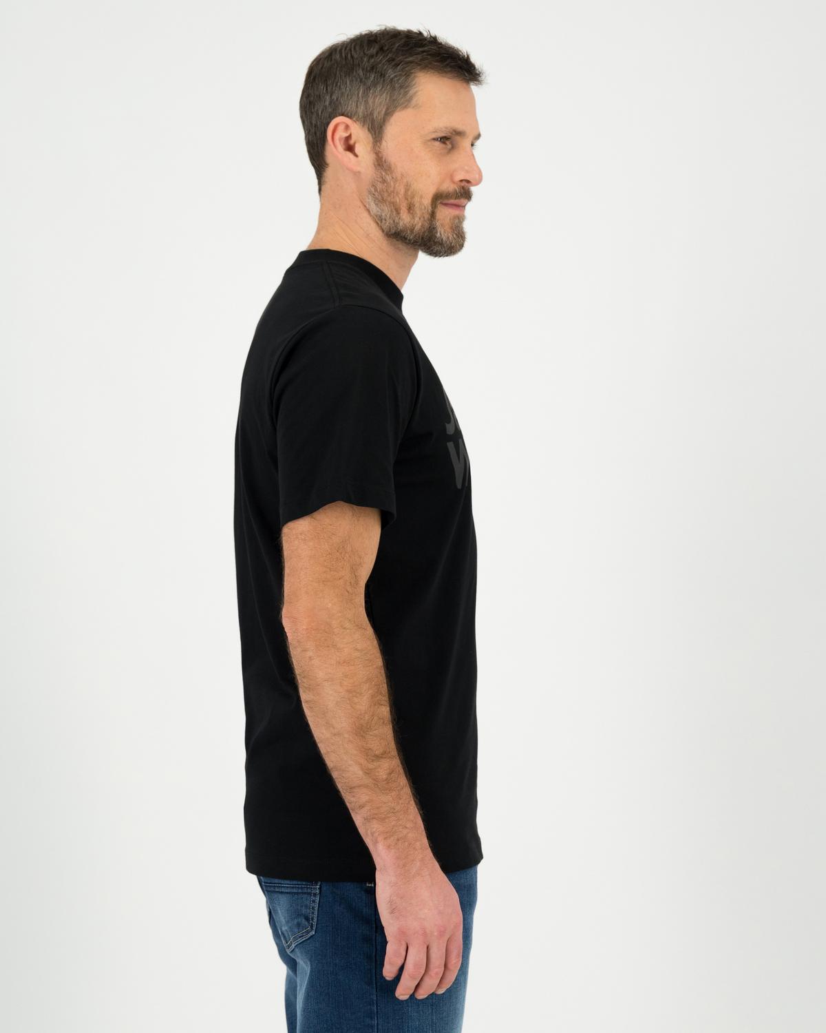 Jack Wolfskin Men’s Essential Logo Cotton T-shirt -  Black
