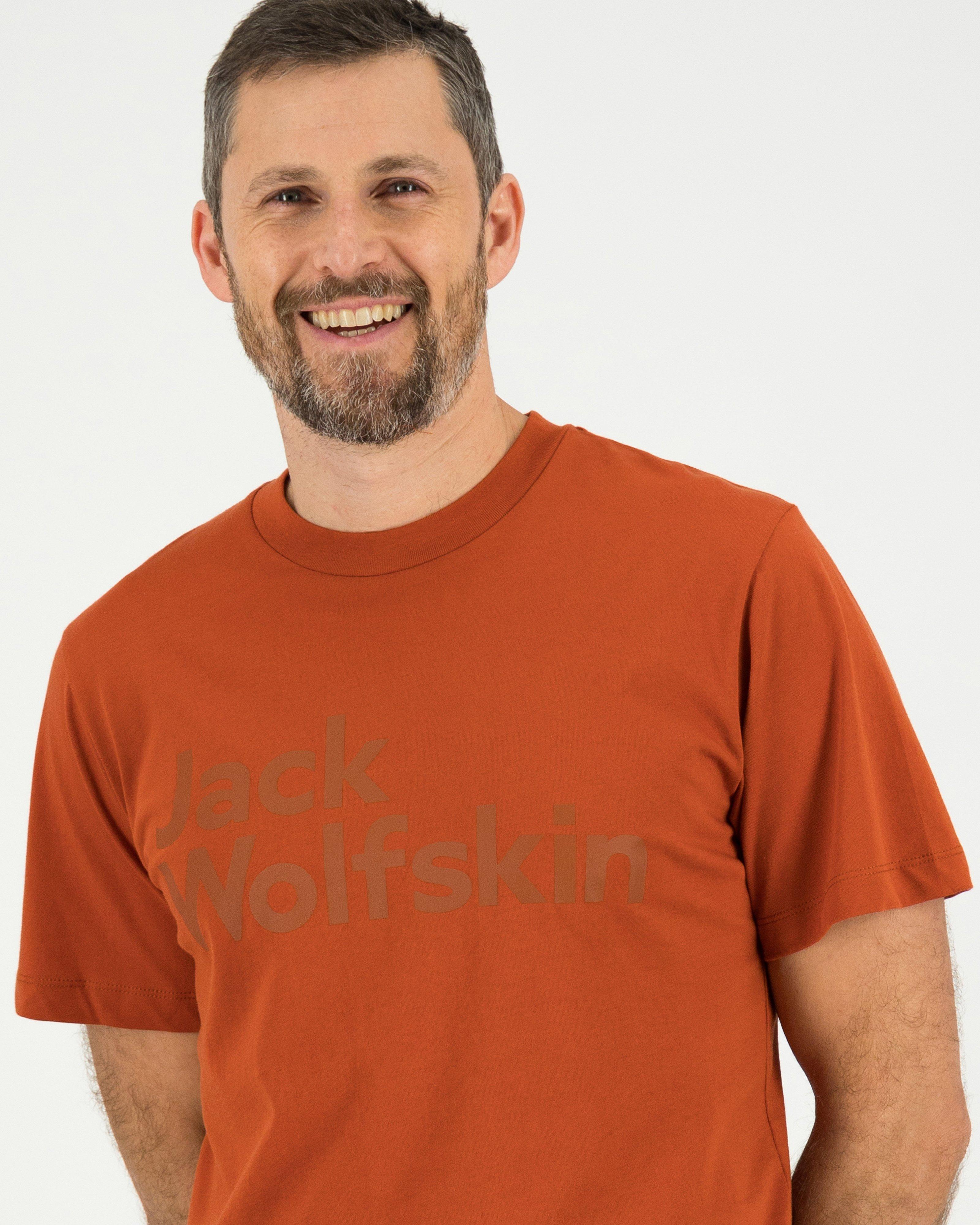 Jack Wolfskin Men’s Essential Logo Cotton T-shirt -  Dark Red
