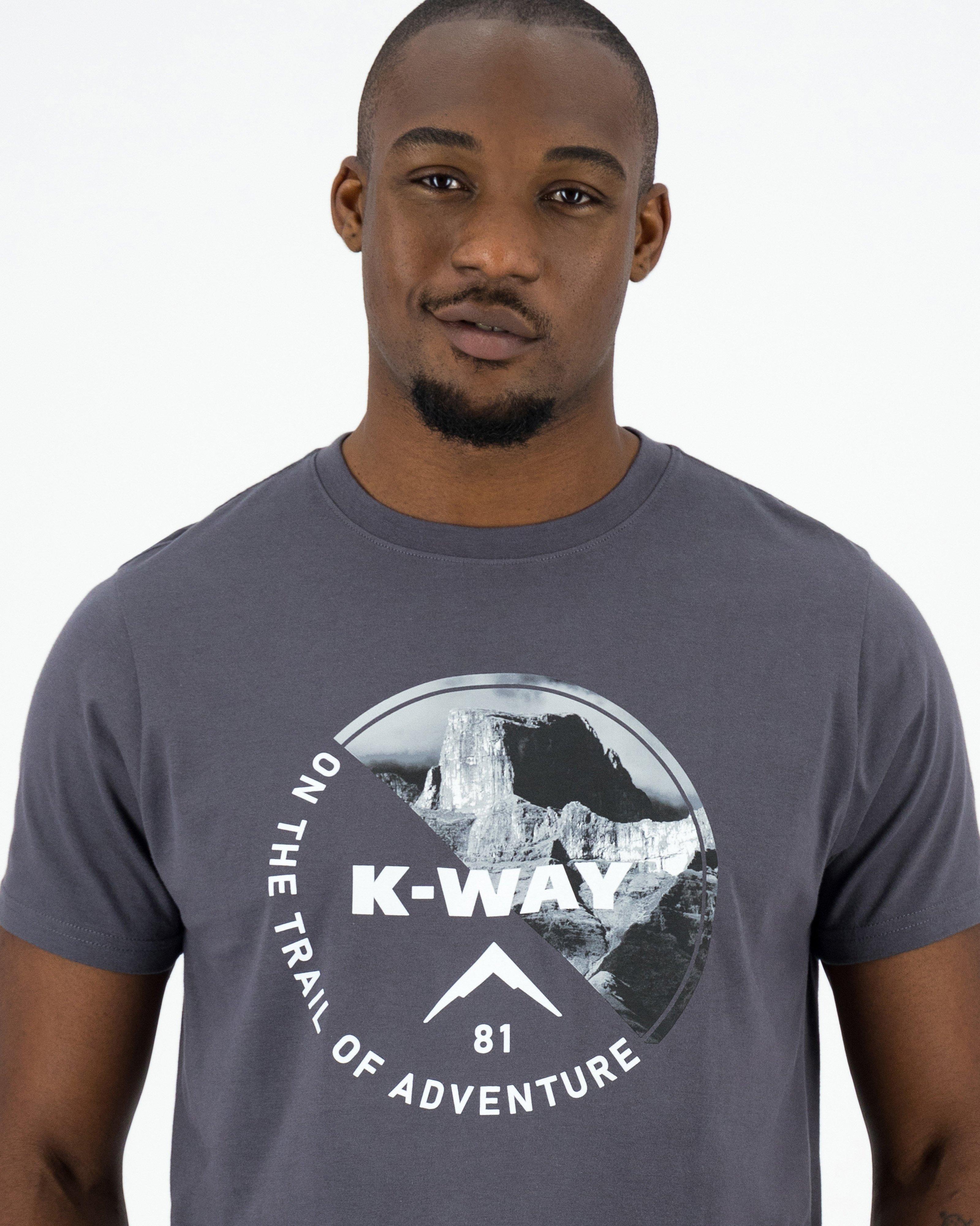 K-Way Elements Men’s Circle Print T-shirt -  Charcoal