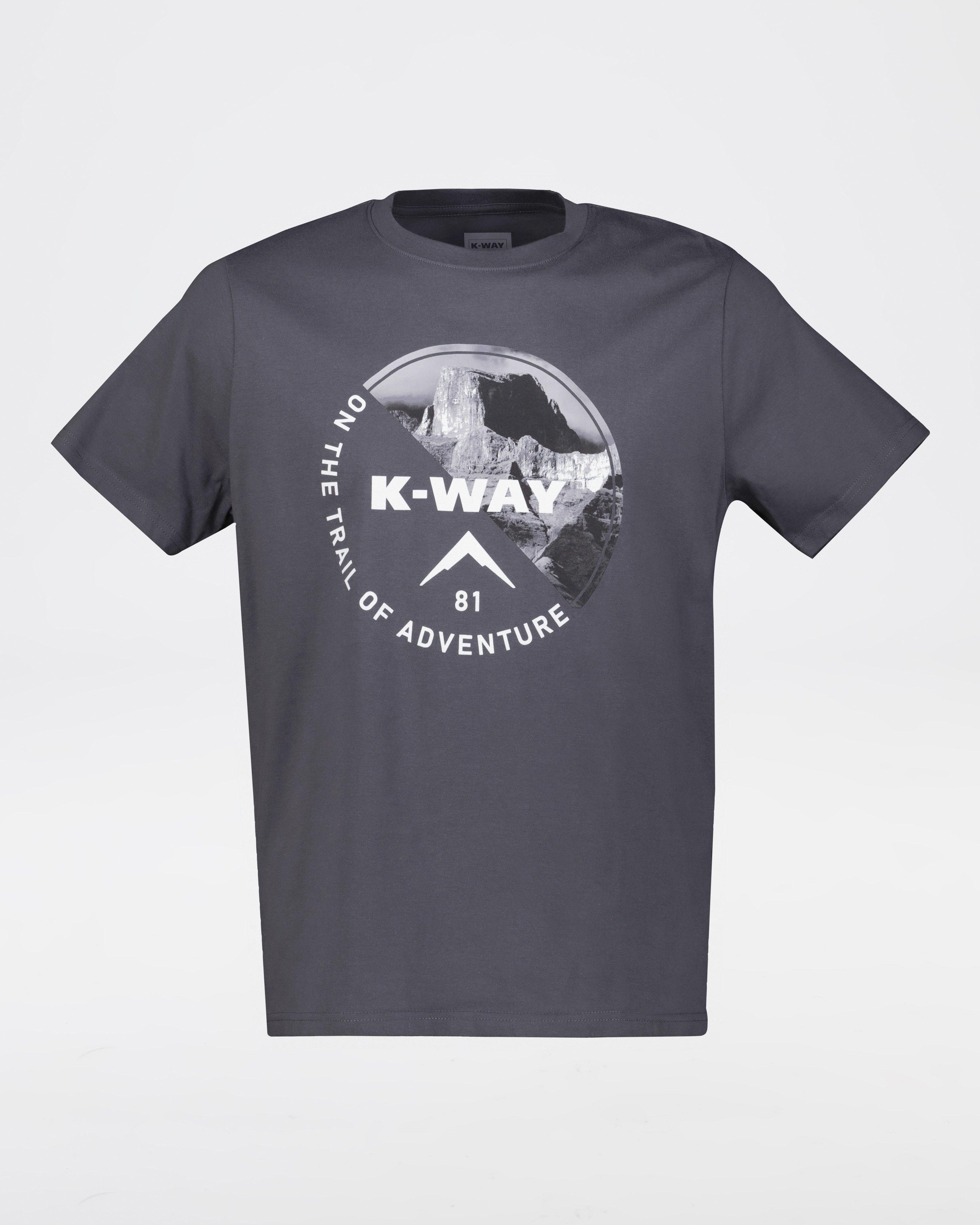 K-Way Elements Men’s Circle Print T-shirt -  Charcoal