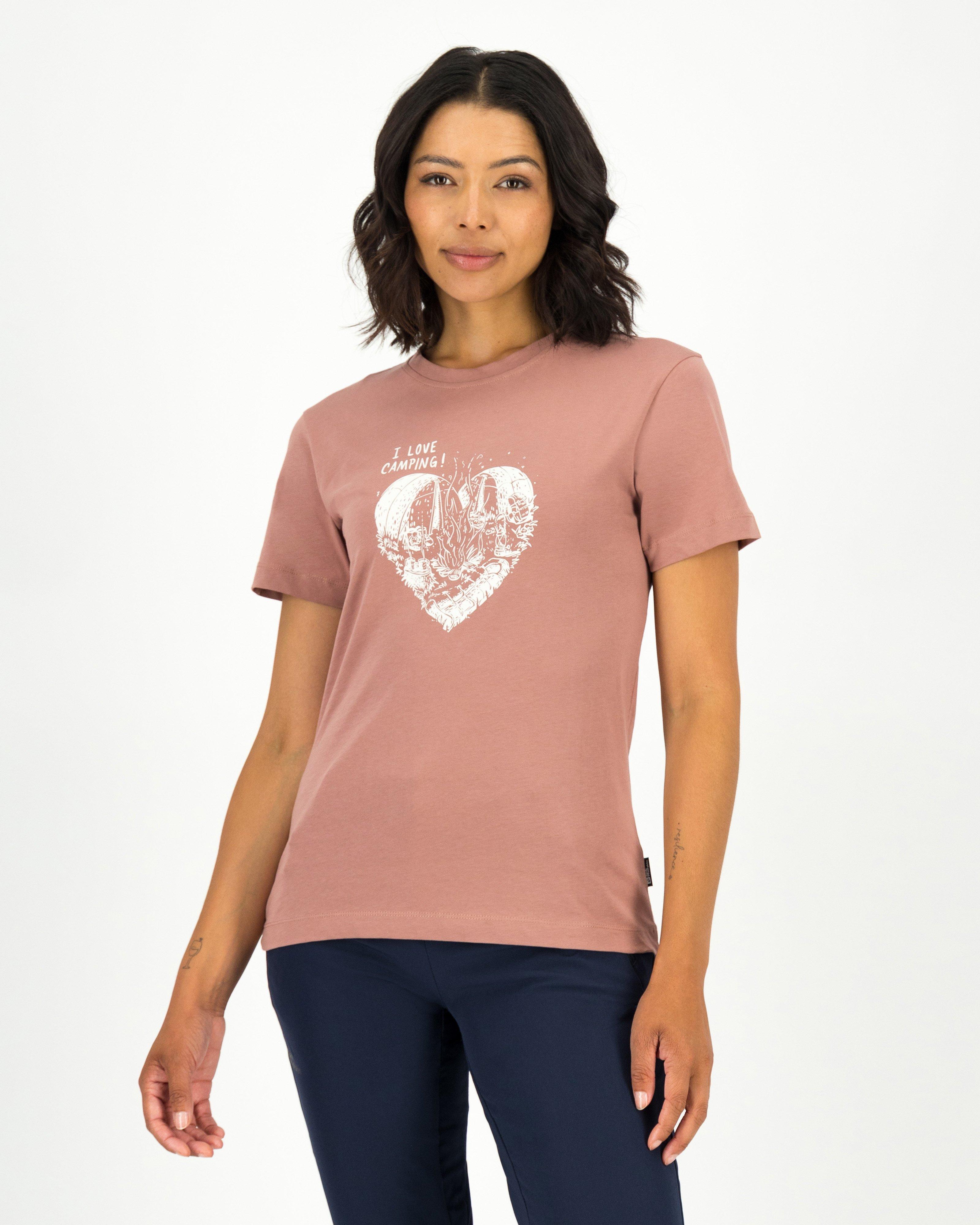 Jack Wolfskin Women’s Camping Love Slim Fit Cotton T-shirt -  Burgundy