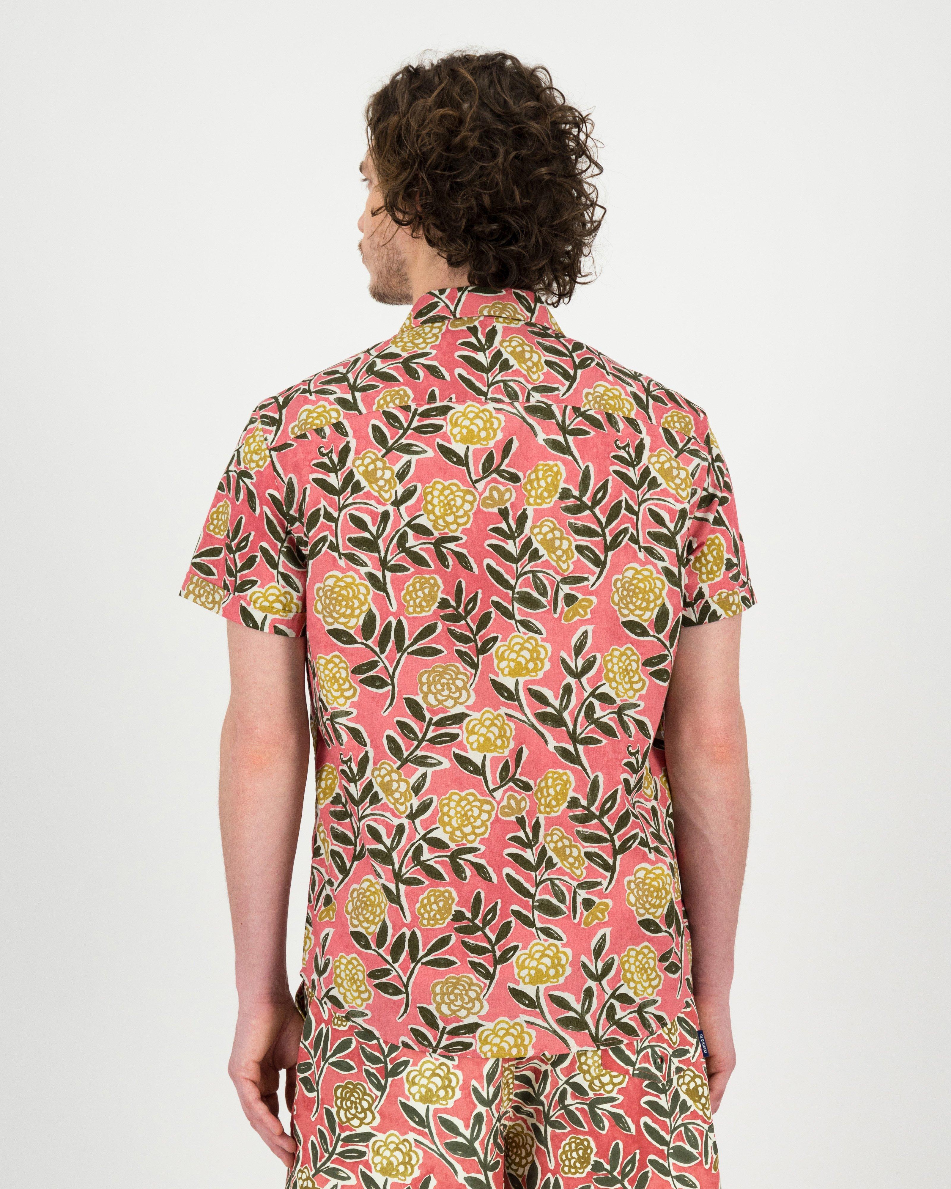 Men's Luther Slim Fit Floral Shirt -  Peach