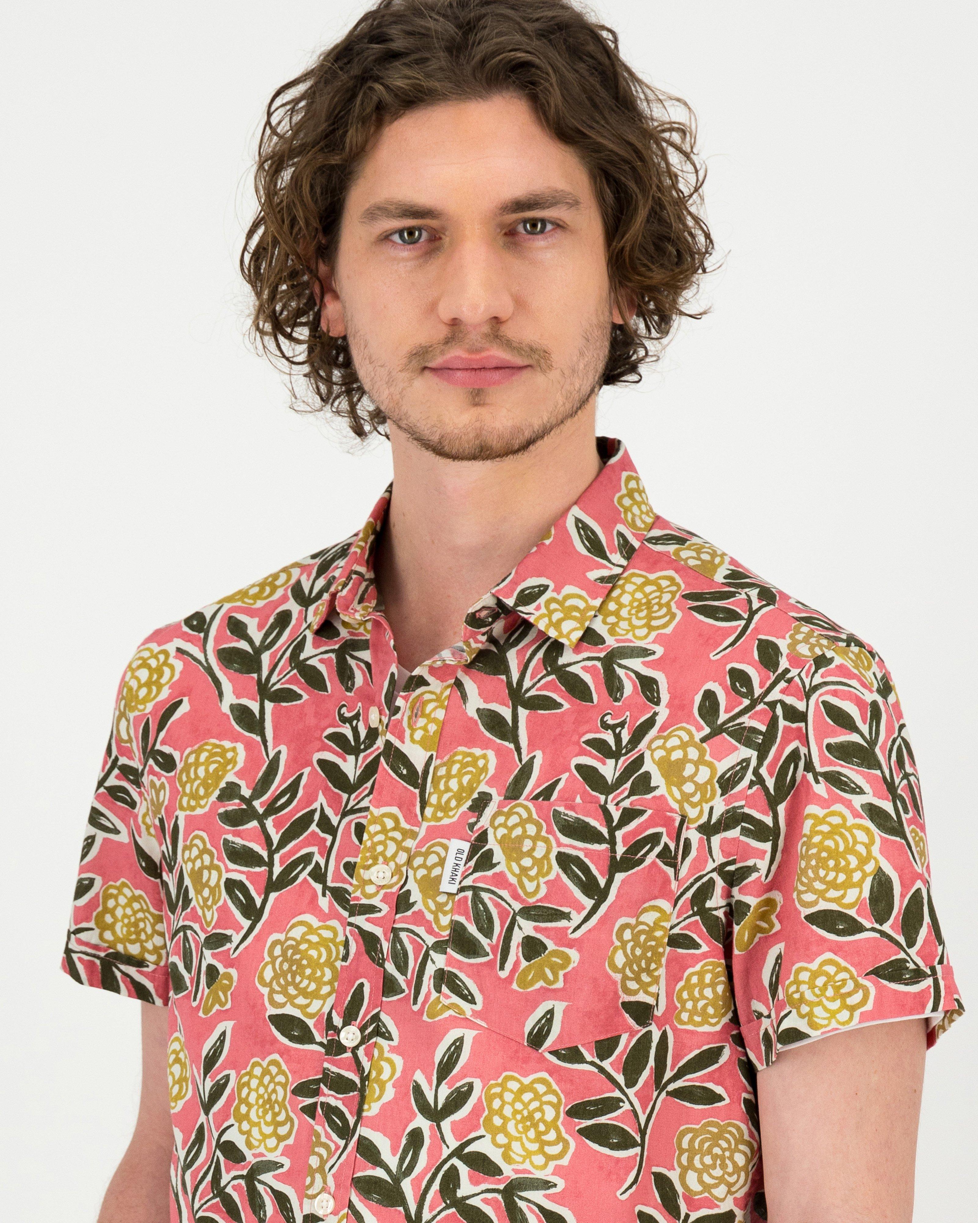 Men's Luther Slim Fit Floral Shirt -  Peach