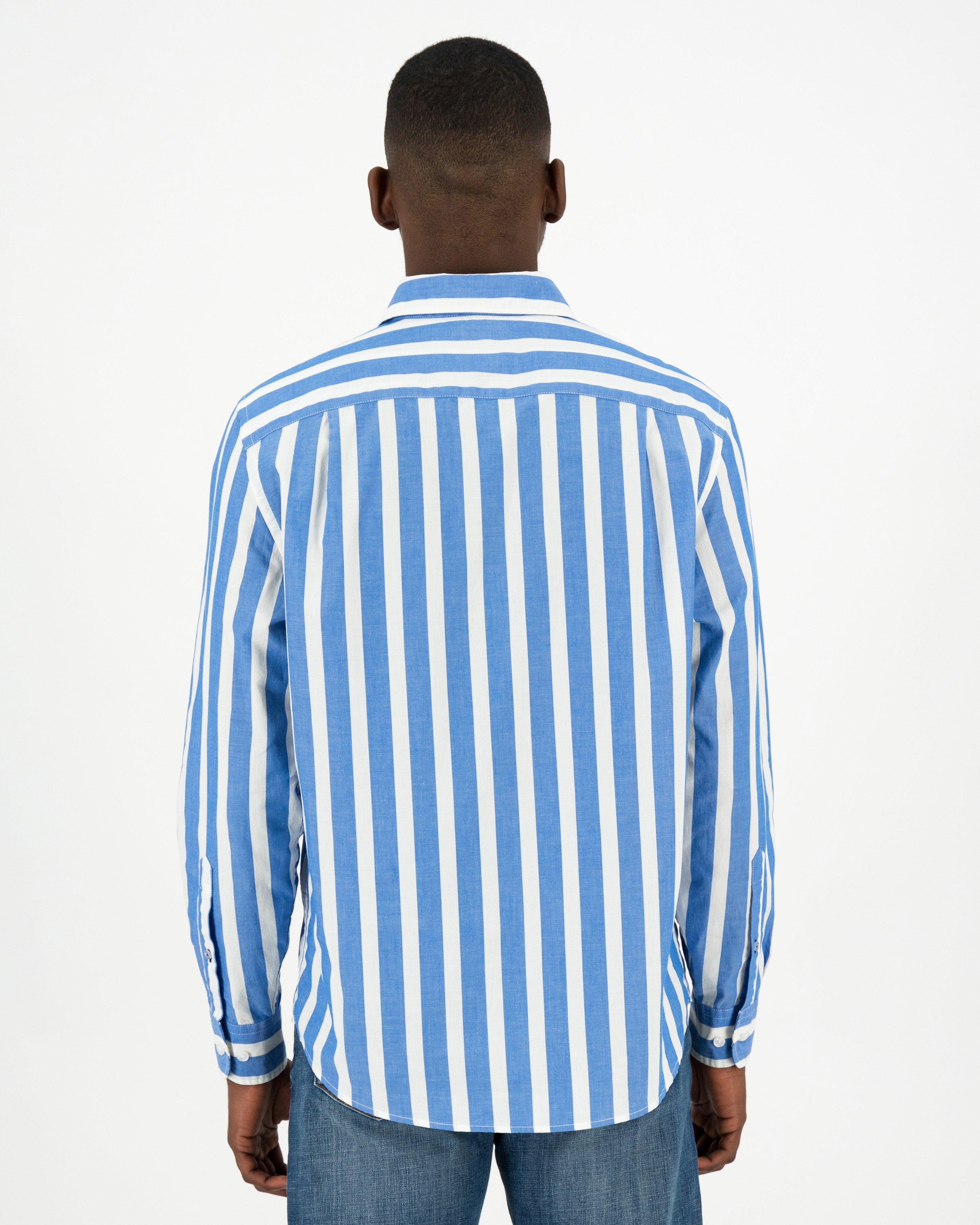 Old Khaki Men’s Hank Wide Stripe Shirt -  Blue