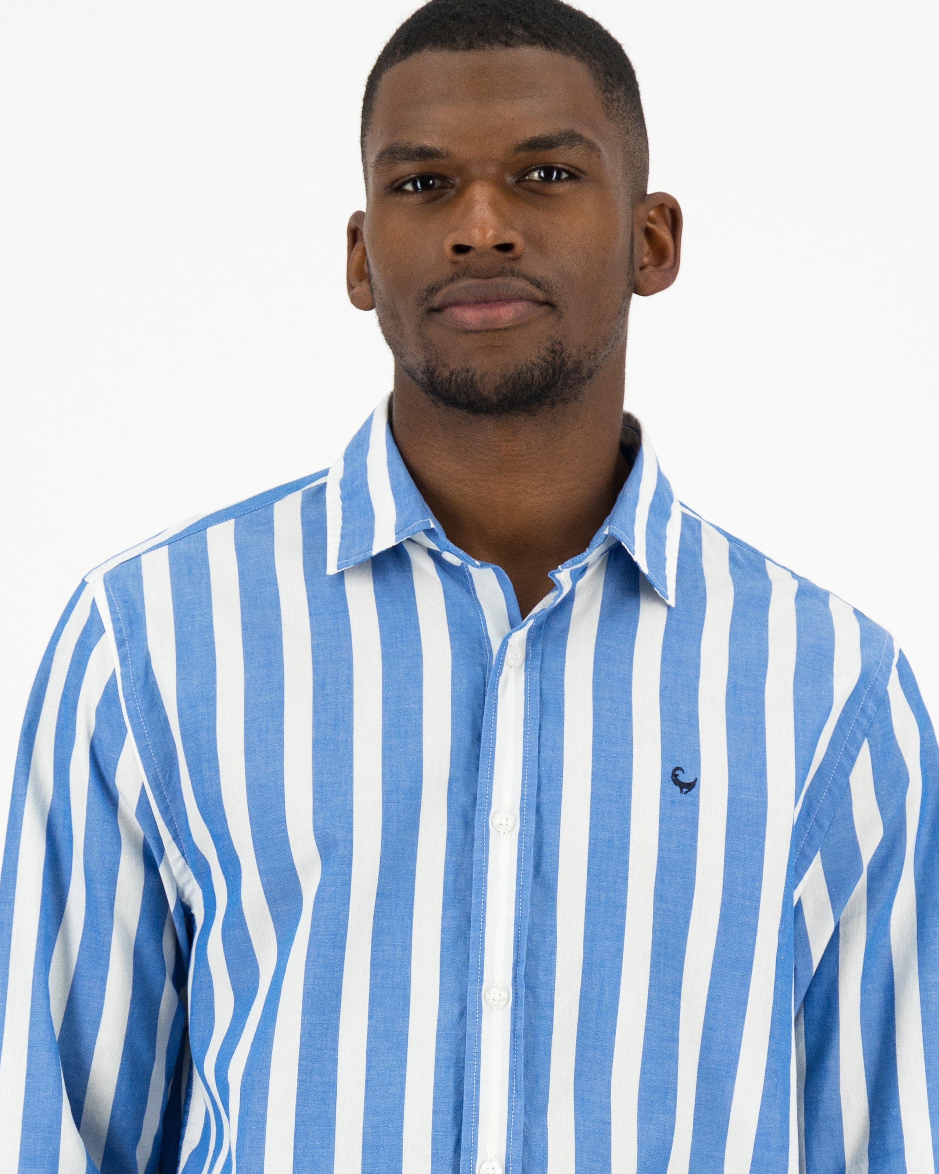 Old Khaki Men’s Hank Wide Stripe Shirt -  Blue