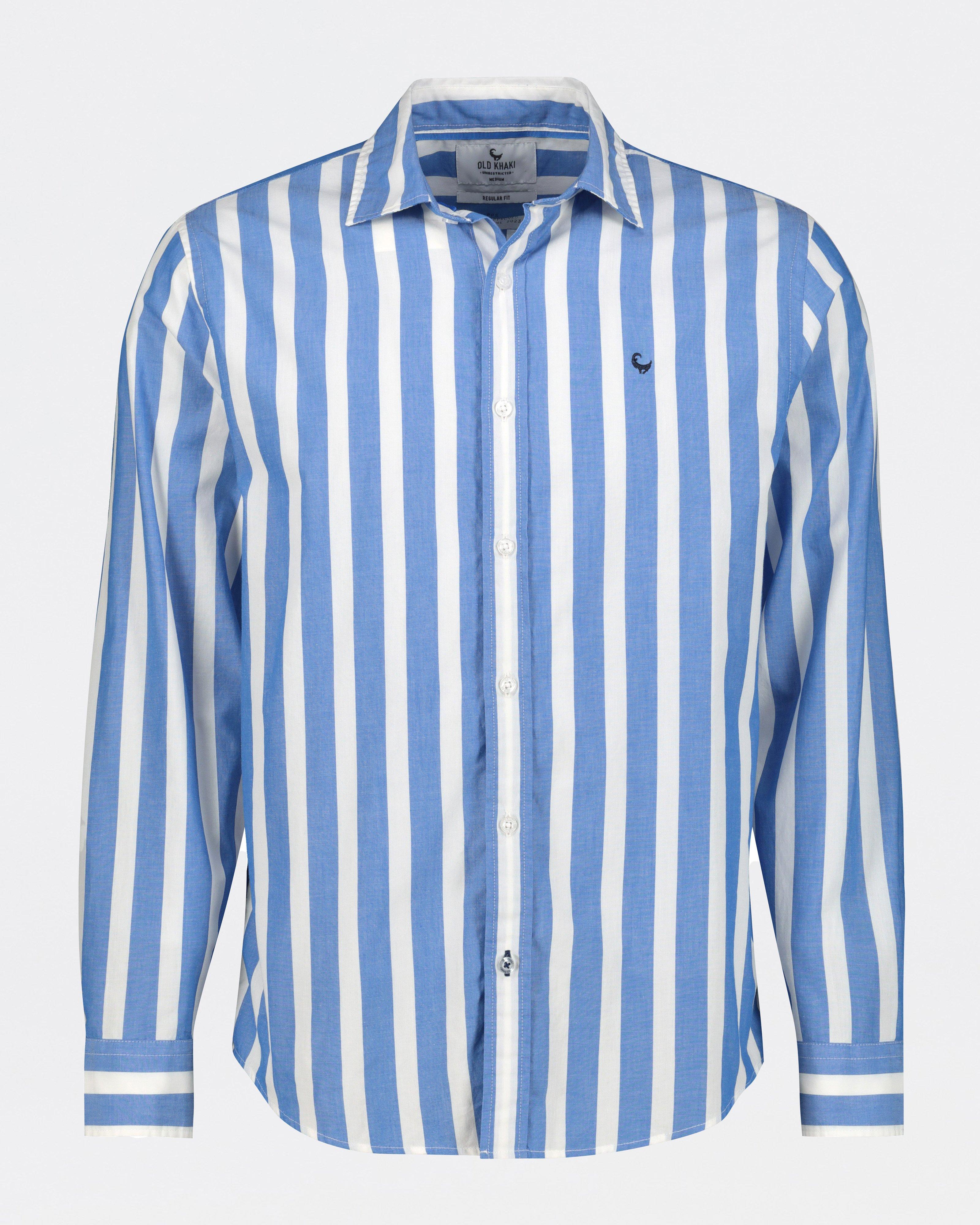 Old Khaki Men’s Hank Wide Stripe Shirt -  Blue