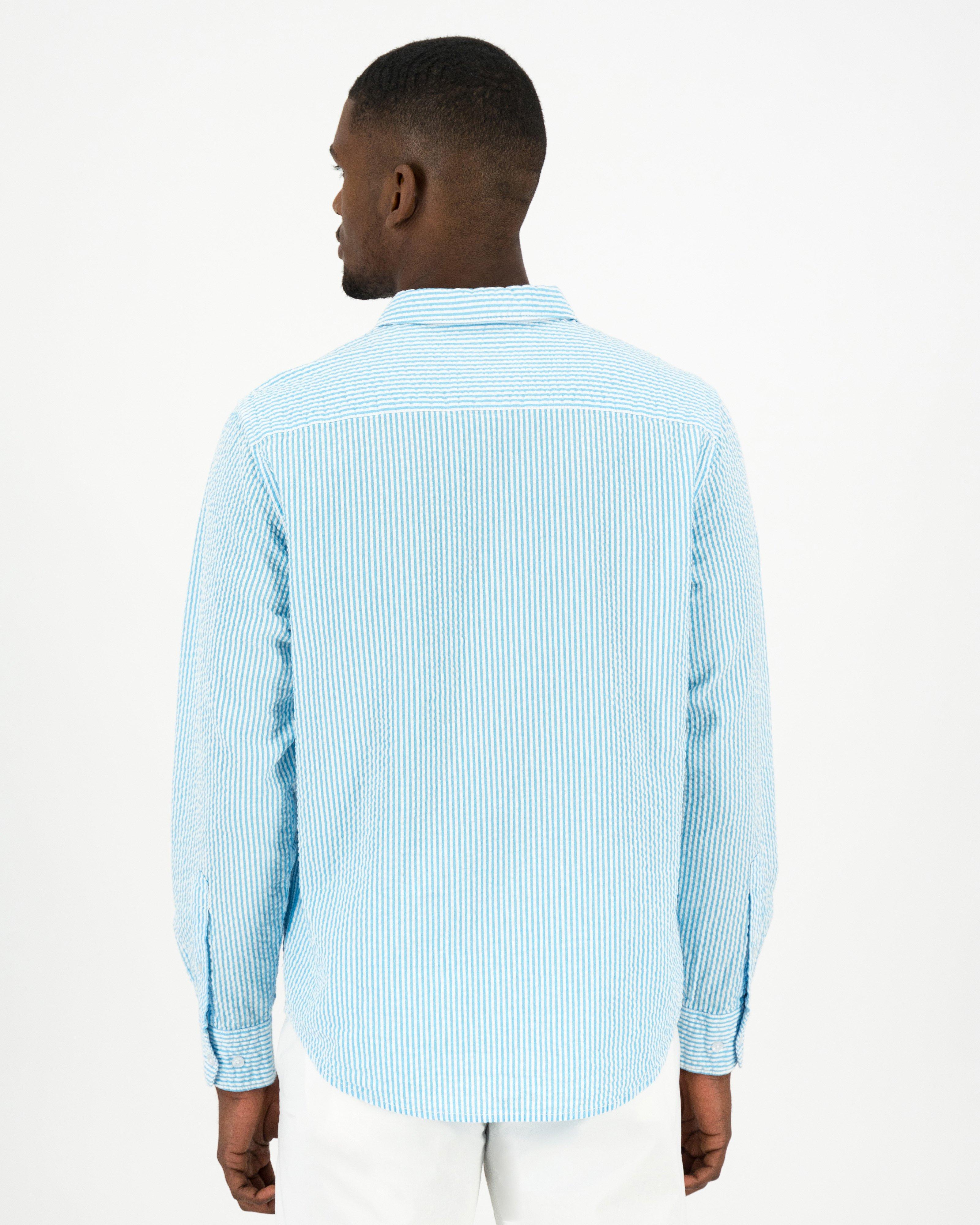 Old Khaki Men's Jax Textured Stripe Shirt -  Turquoise