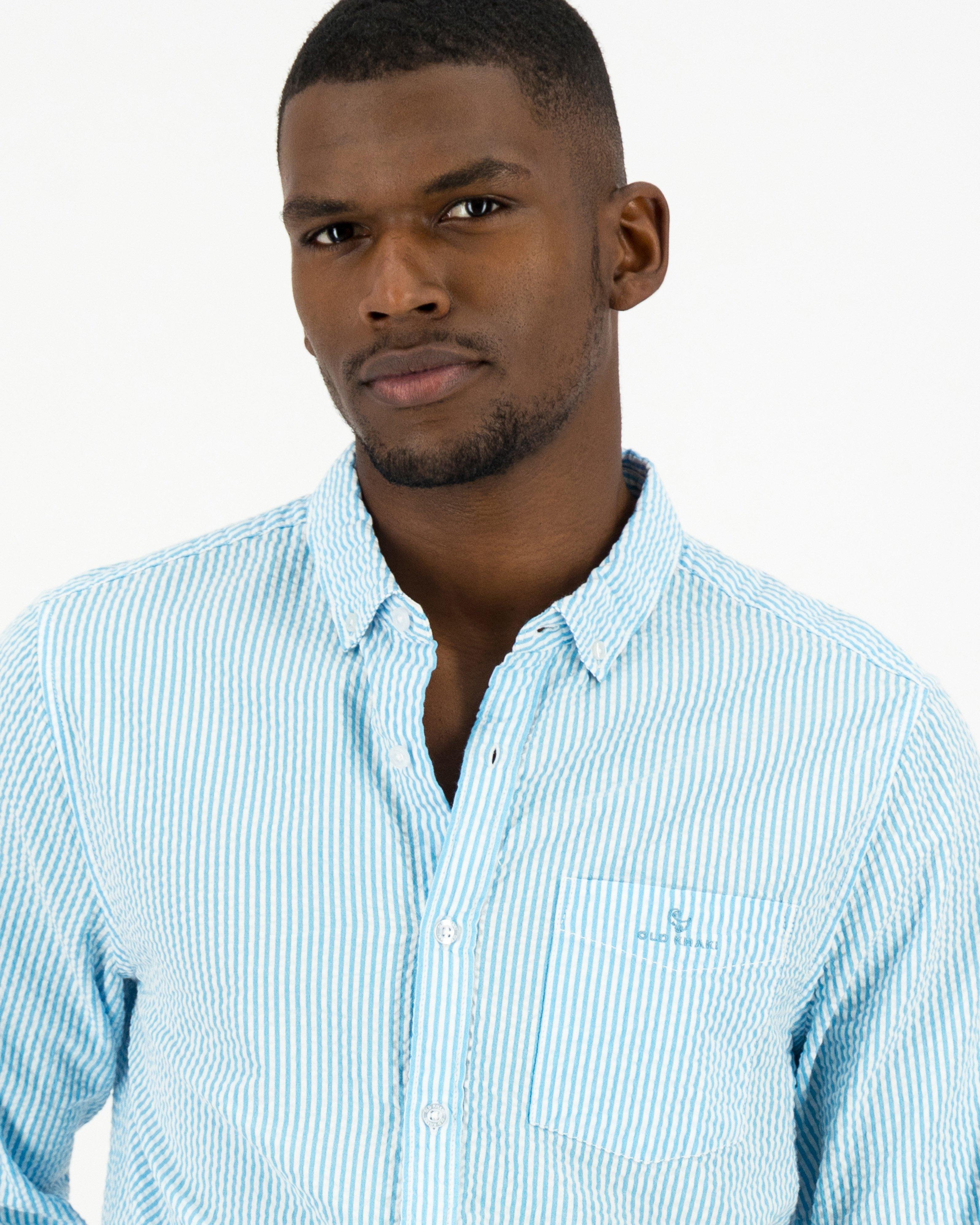 Old Khaki Men's Jax Textured Stripe Shirt -  Turquoise