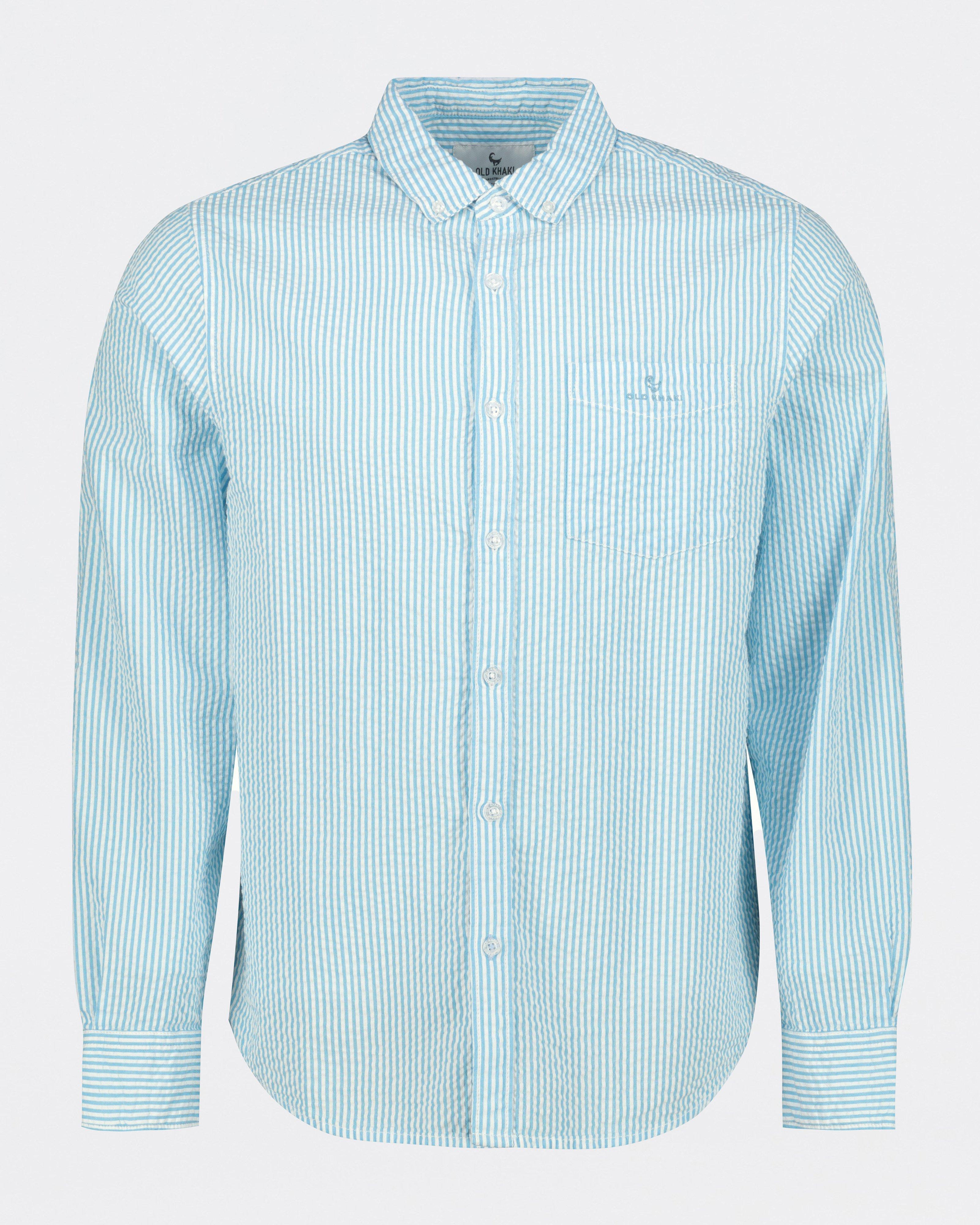 Old Khaki Men's Jax Textured Stripe Shirt -  Turquoise