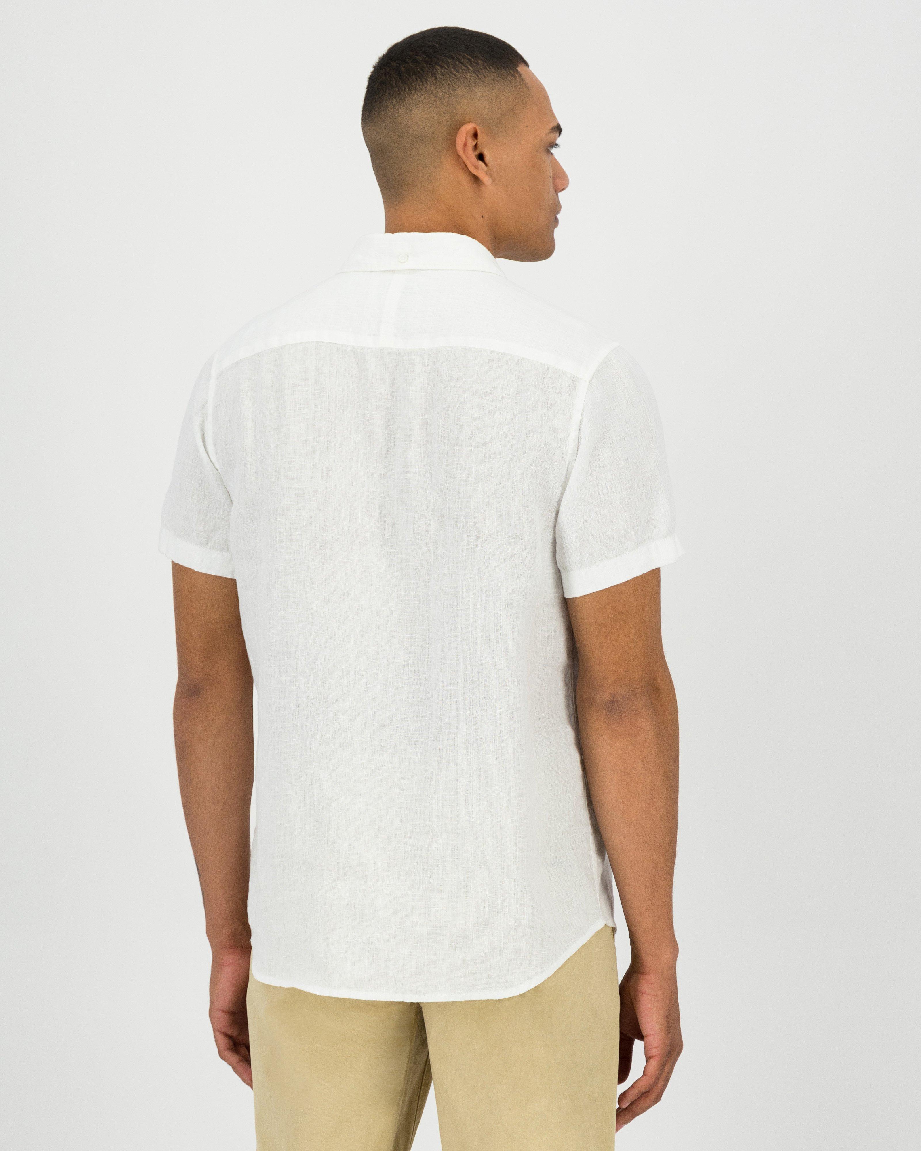 Men's Lex Regular Fit Linen Shirt -  White