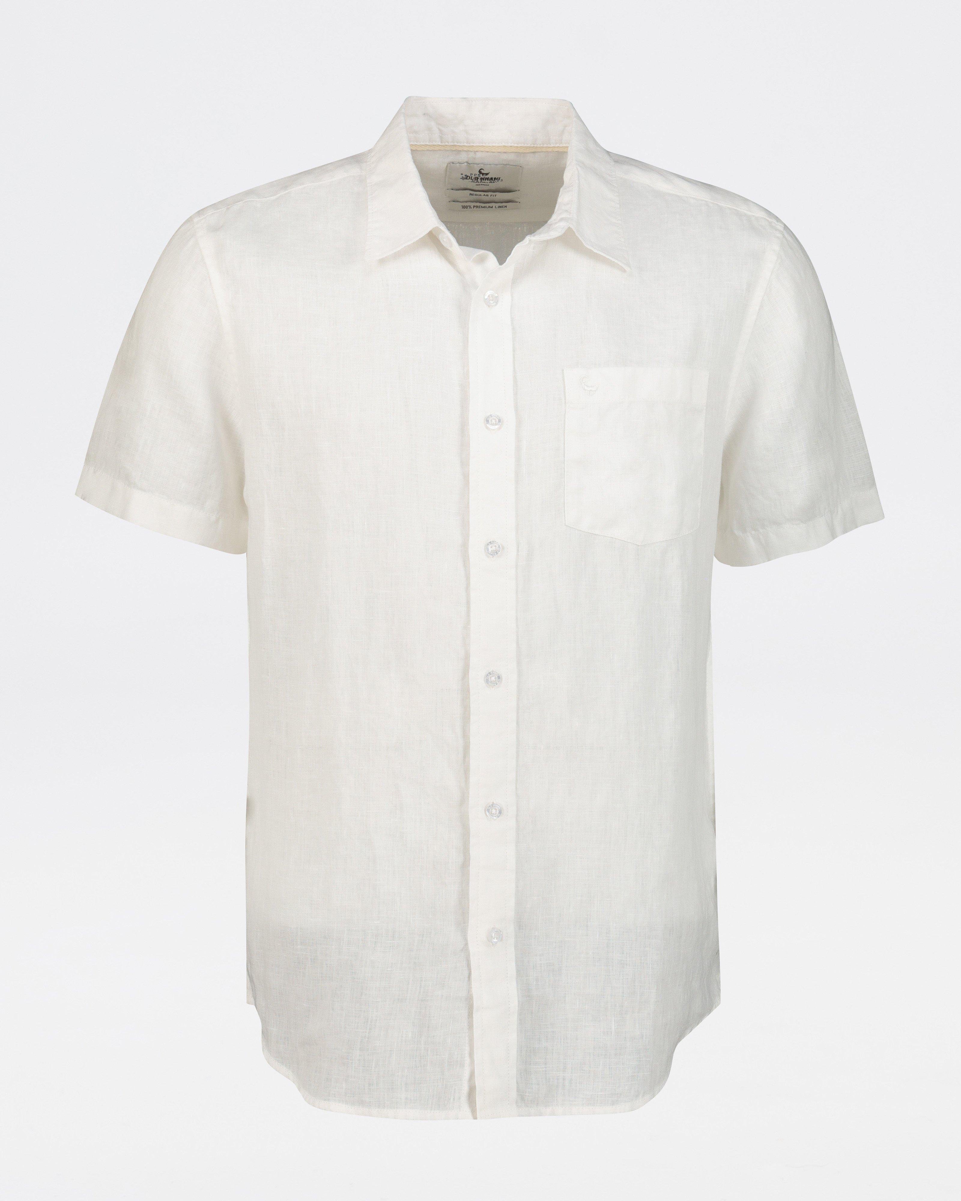 Men's Lex Regular Fit Linen Shirt -  White